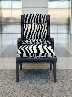 Børge Mogensen Style Leather Wingback & Ottoman