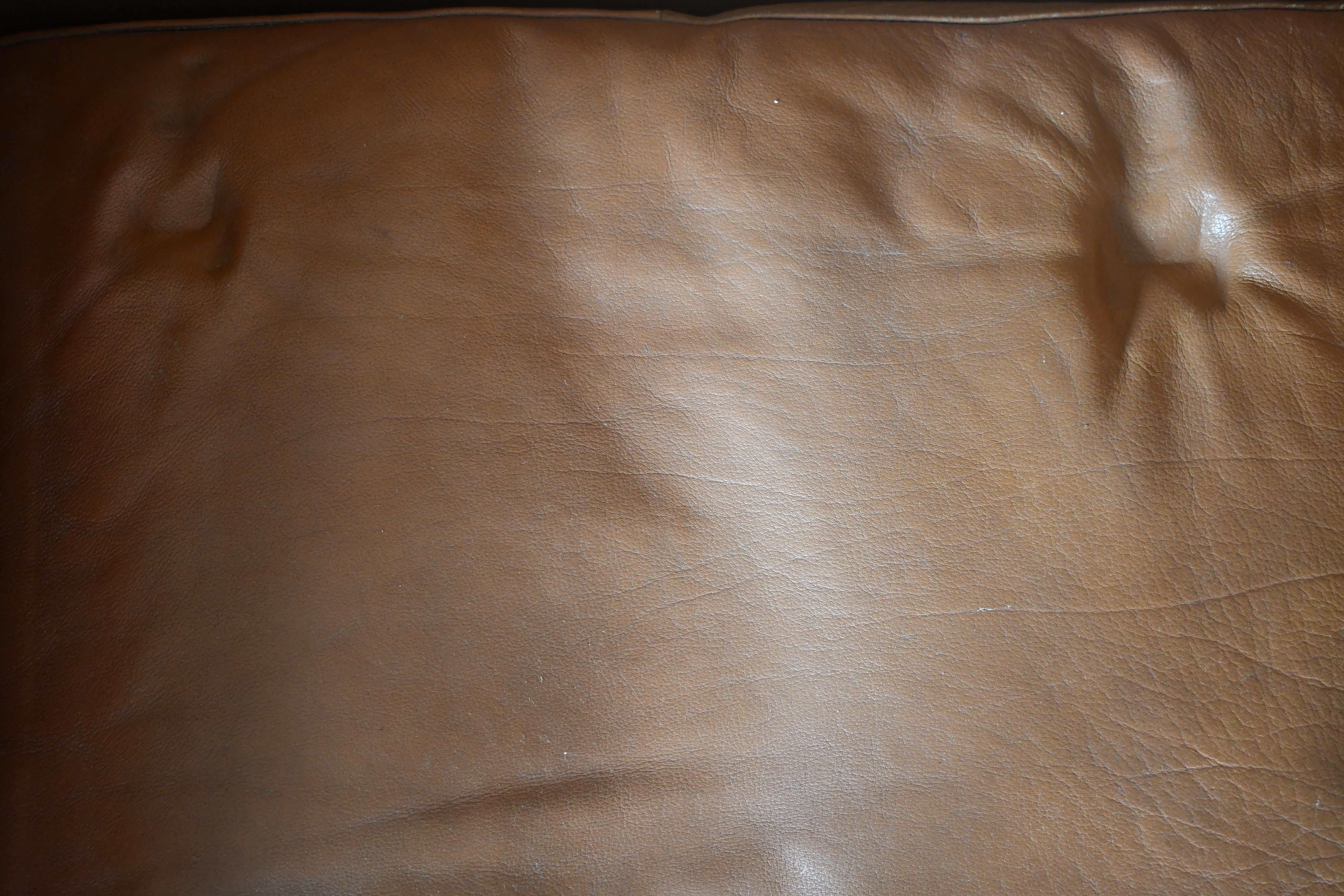 Børge Mogensen Style Three-Seat Sofa in Cognac Leather by Georg Thams, Denmark For Sale 2