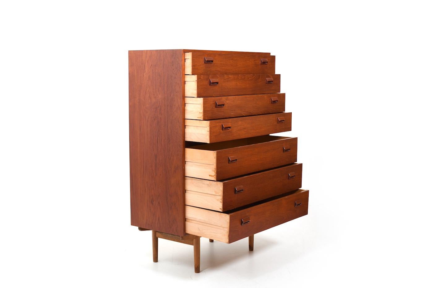 Oak Børge Mogensen Tall Boy Chest, 1950s