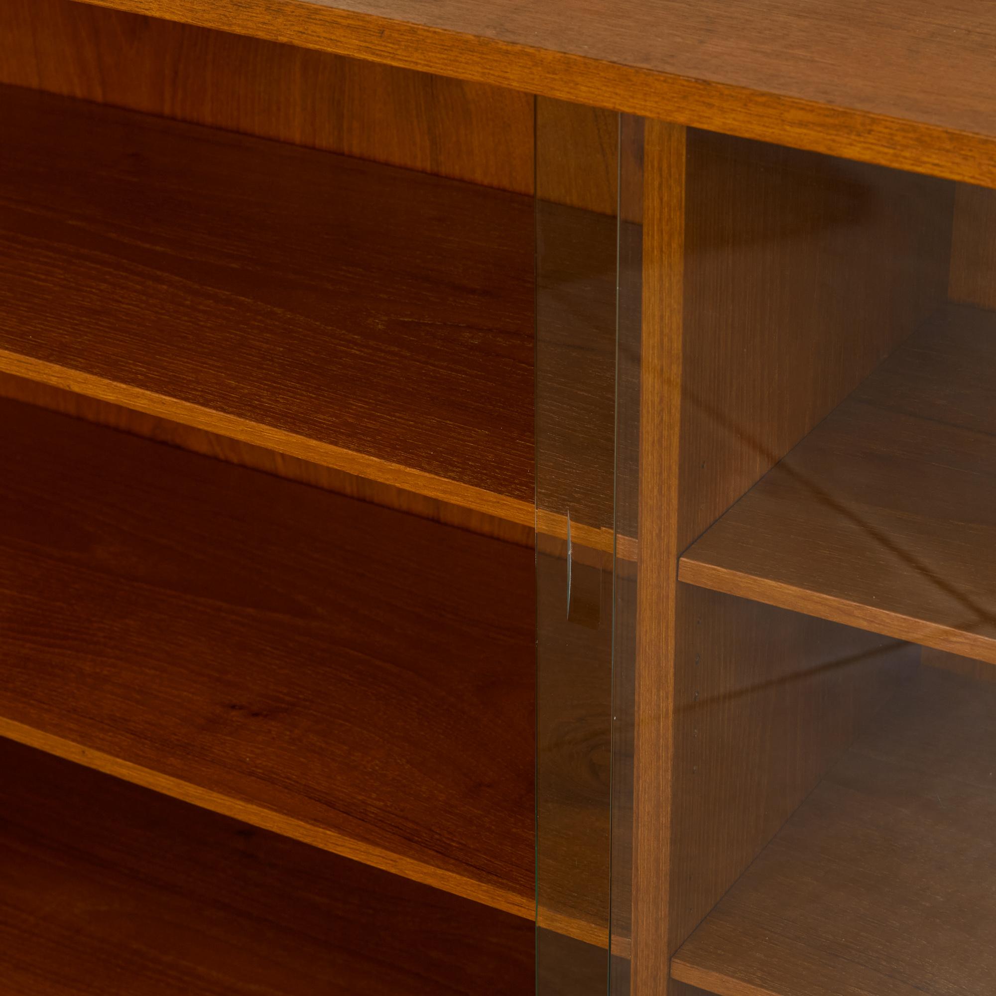 Børge Mogensen Teak Bookcase with Sliding Glass Doors 1