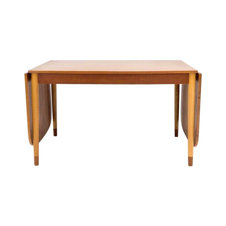 Børge Mogensen Teak Drop Leaf Dining Table for Søborg Møbelfabrik, Denmark 1960s