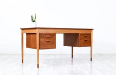 Expertly Restored - Børge Mogensen Teak & Oak Executive Desk for Søborg Møbler
