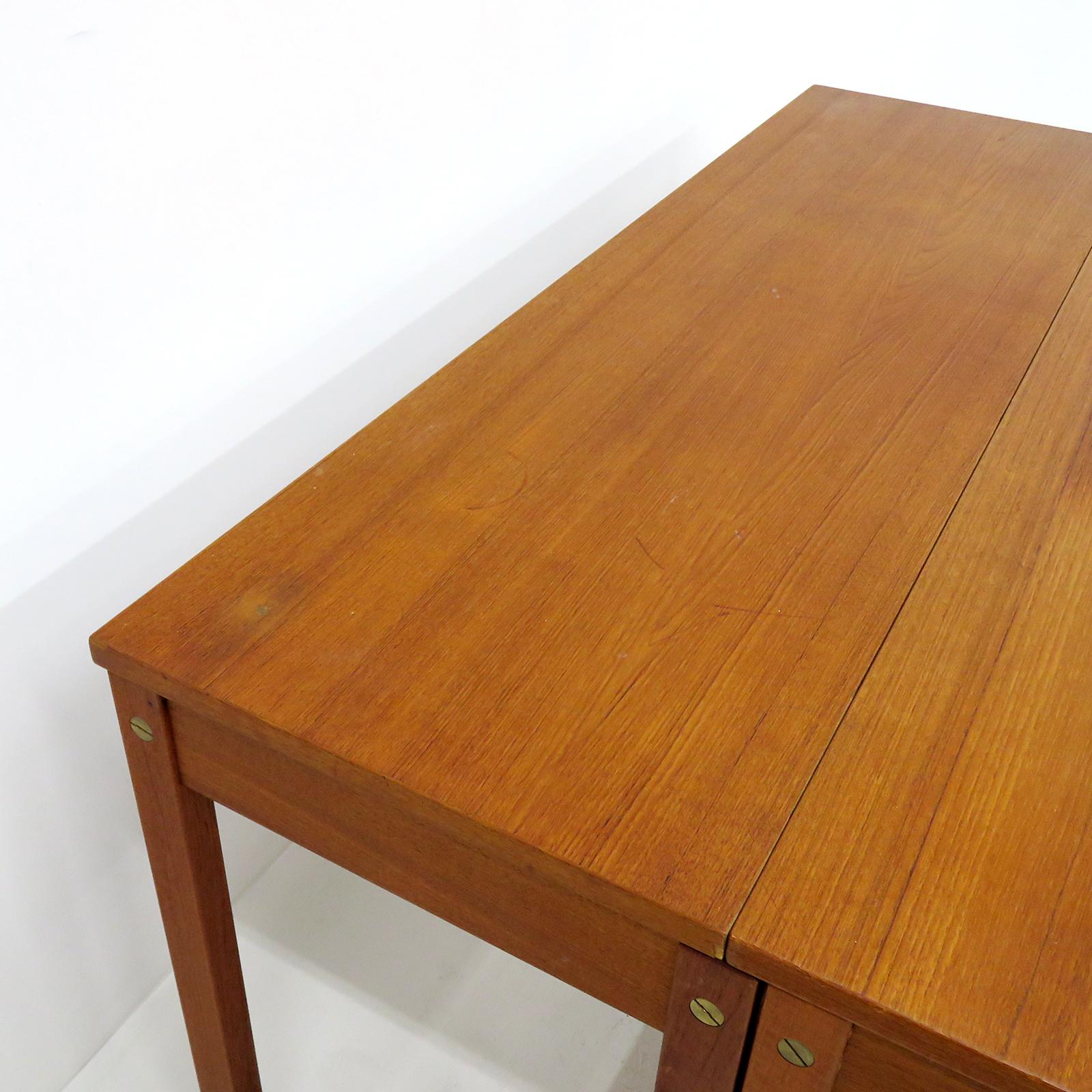 Brass Børge Mogensen Teak 'Partners' Desk for AB Karl Andersson, 1960 For Sale