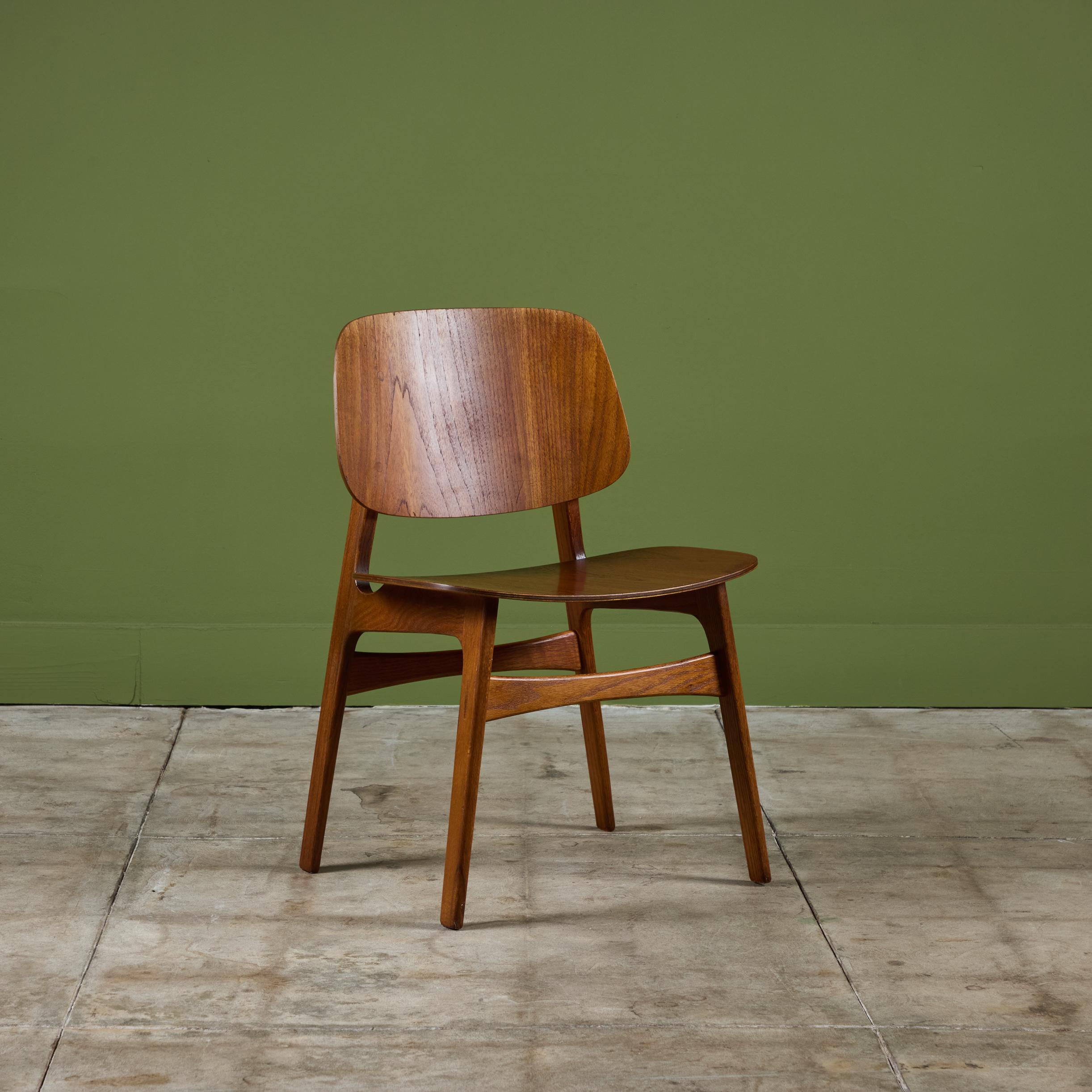 Mid-Century Modern Chaise d'appoint en teck Børge Mogensen pour Søborg Mobelfabrik en vente