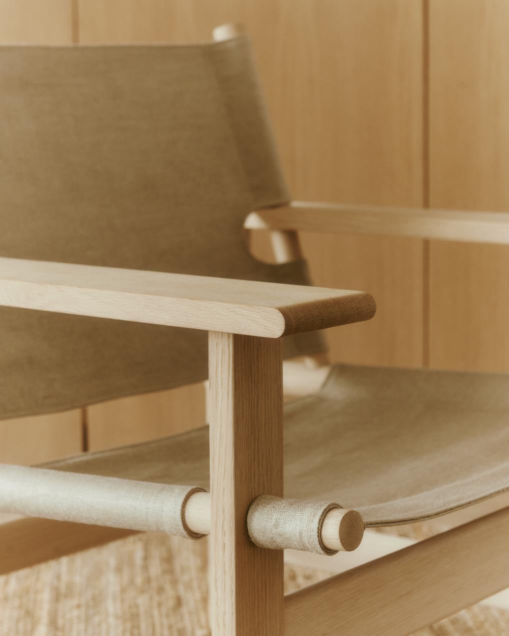 Børge Mogensen The Canvas Chair - Light Oiled Oak/Natural Canvas für Fredericia (Dänisch) im Angebot