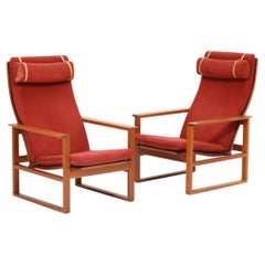 Børge Mogensen: “The Runner Chair”, Pair of High-Backed Mahogany Easy Chairs