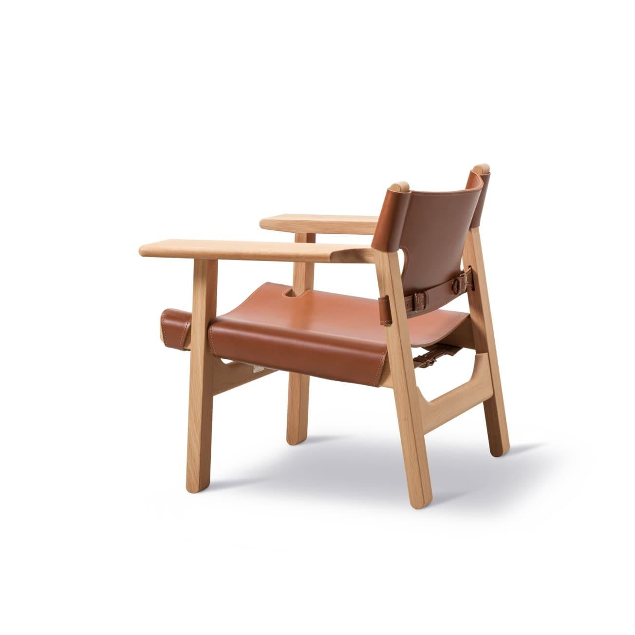 Børge Mogensen, Sedia spagnola - Pelle di cognac / Oak oliato chiaro - per Fredericia In condizioni Nuovo in vendita a Dubai, AE