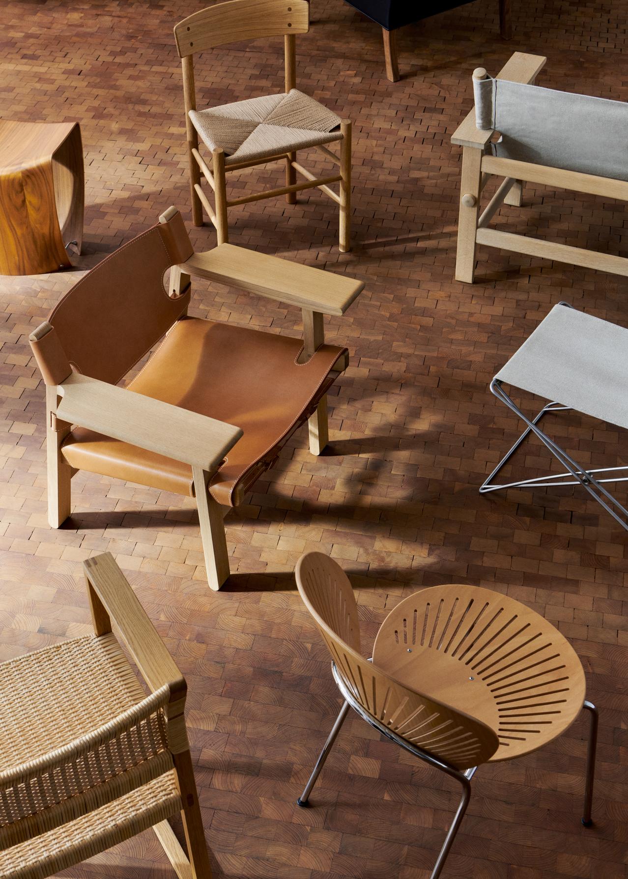 Børge Mogensen The Spanish Chair Cognac Sattelleder Oak Geölt für Fredericia im Angebot 4