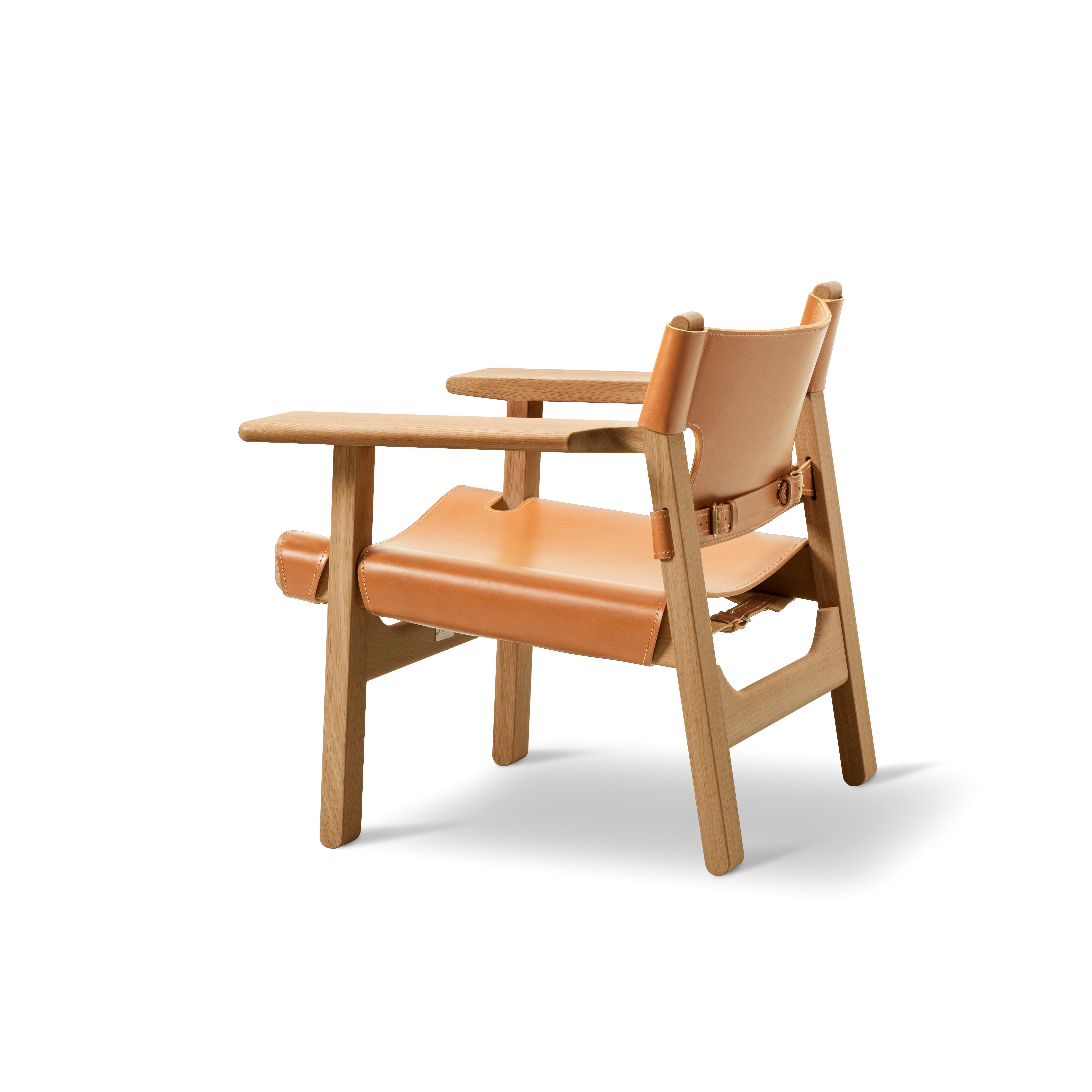 Børge Mogensen The Spanish Chair Natursattelleder Oak Öl für Fredericia (Moderne der Mitte des Jahrhunderts) im Angebot