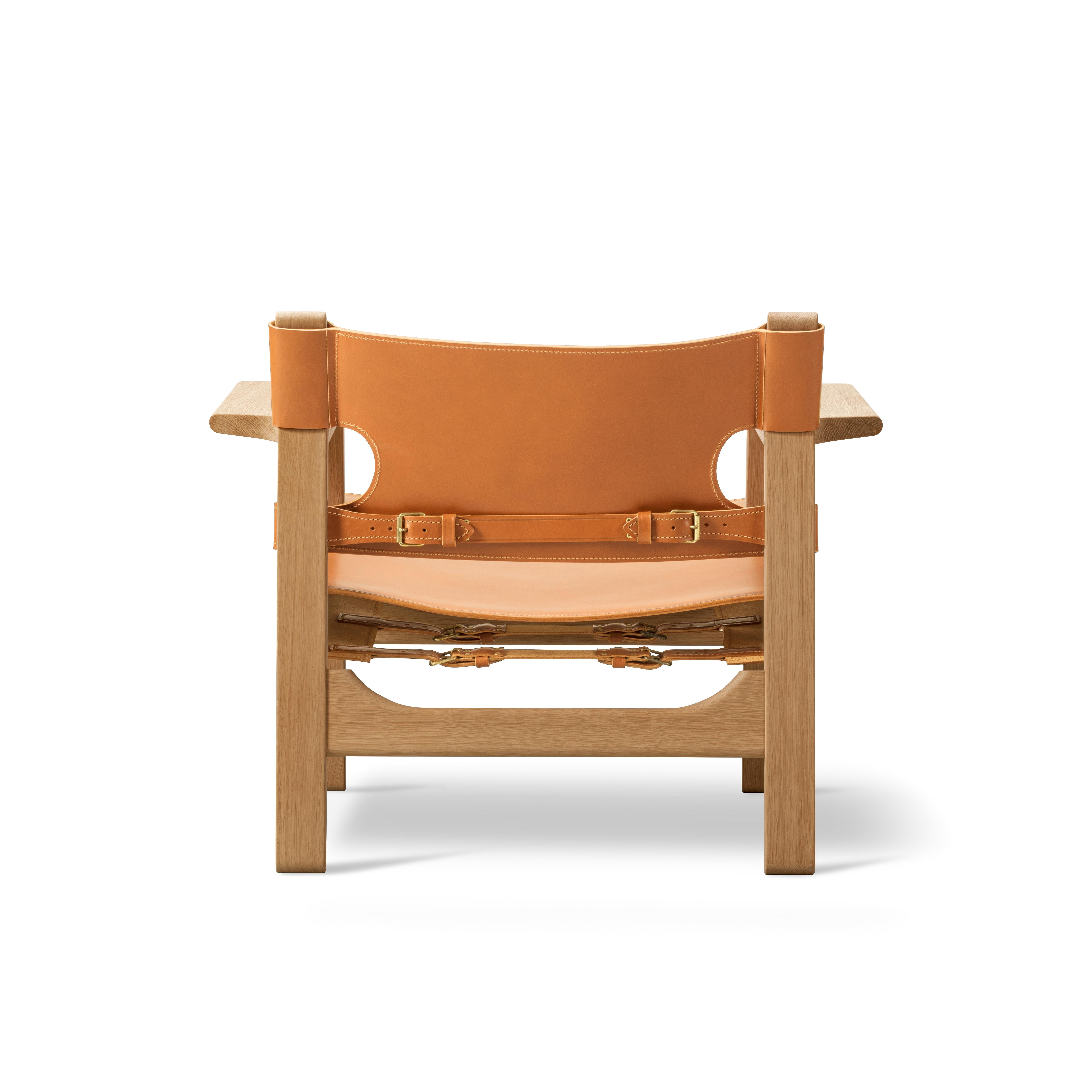 Børge Mogensen The Spanish Chair Natursattelleder Oak Öl für Fredericia (Dänisch) im Angebot