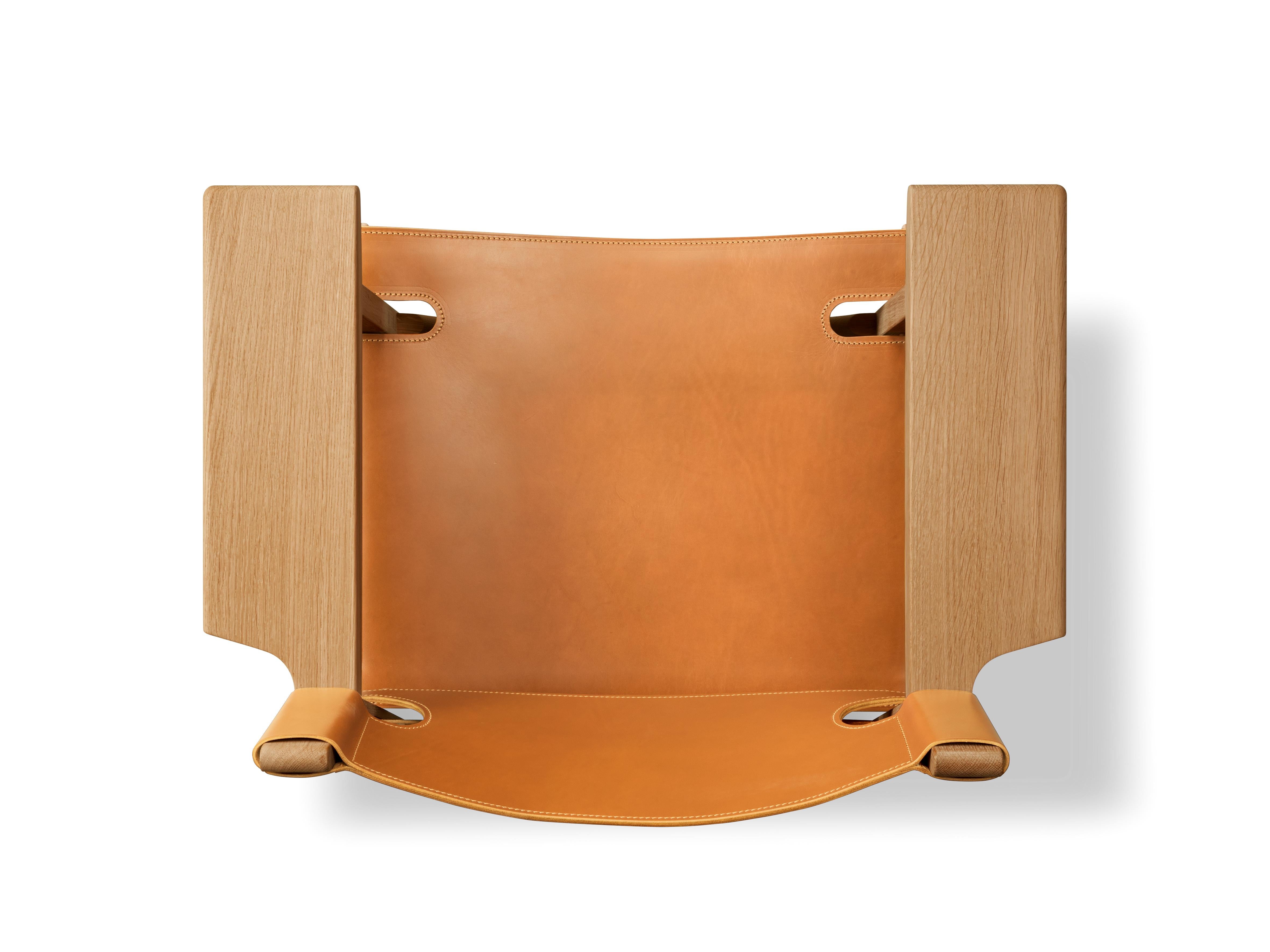 Børge Mogensen The Spanish Chair Natursattelleder Oak Öl für Fredericia (Geölt) im Angebot