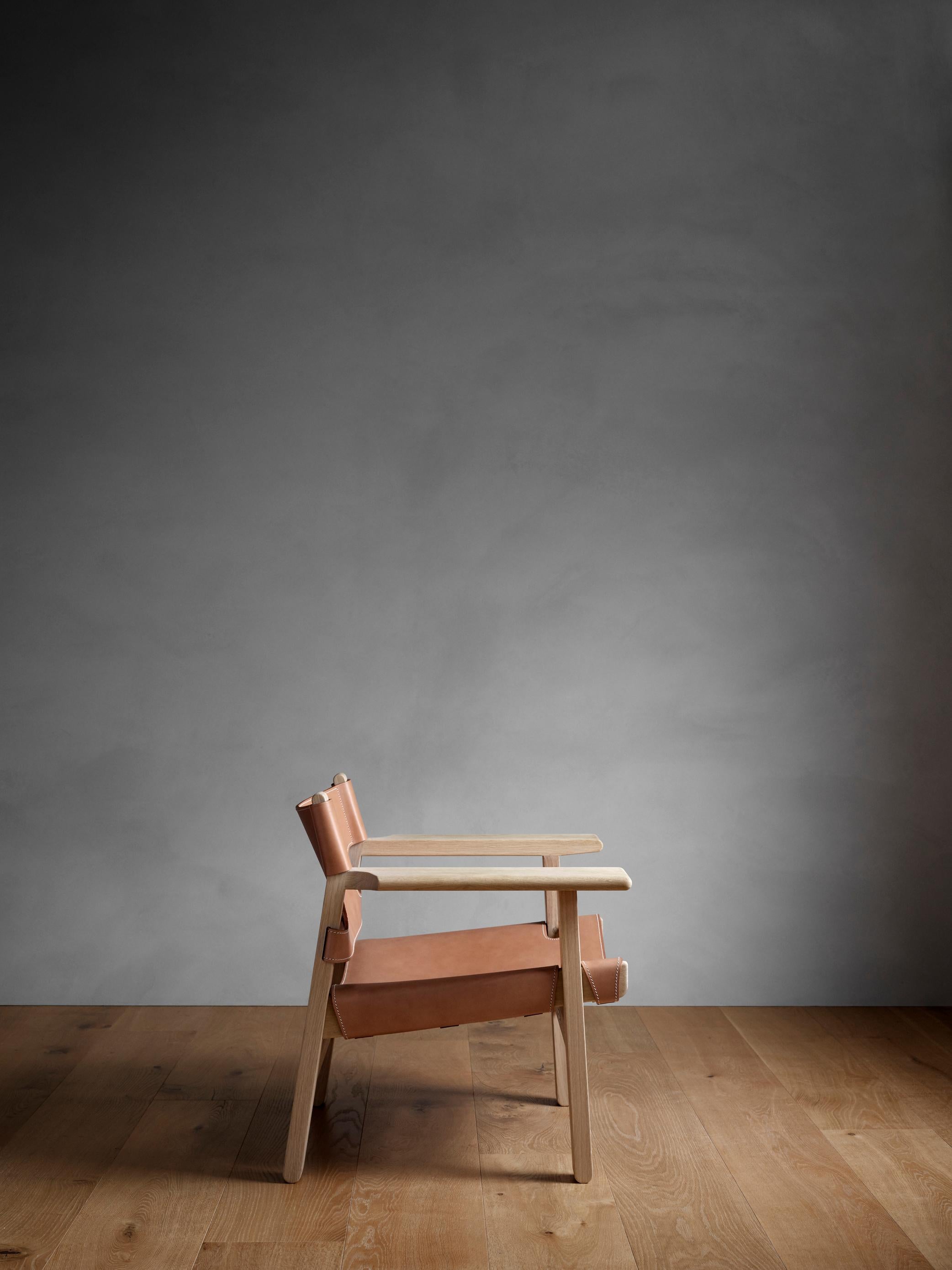 Børge Mogensen The Spanish Chair Natursattelleder Oak Öl für Fredericia (21. Jahrhundert und zeitgenössisch) im Angebot