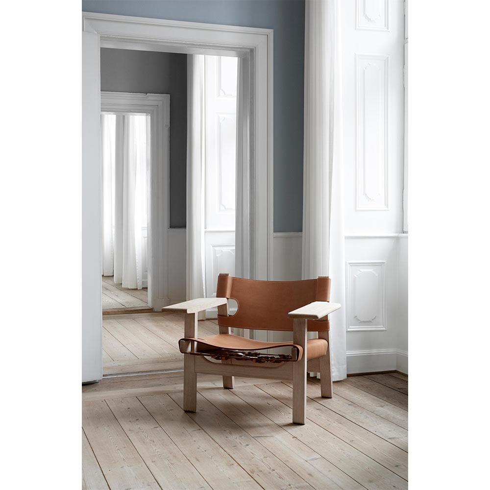 Børge Mogensen The Spanish Chair Natursattelleder Oak Öl für Fredericia (Leder) im Angebot
