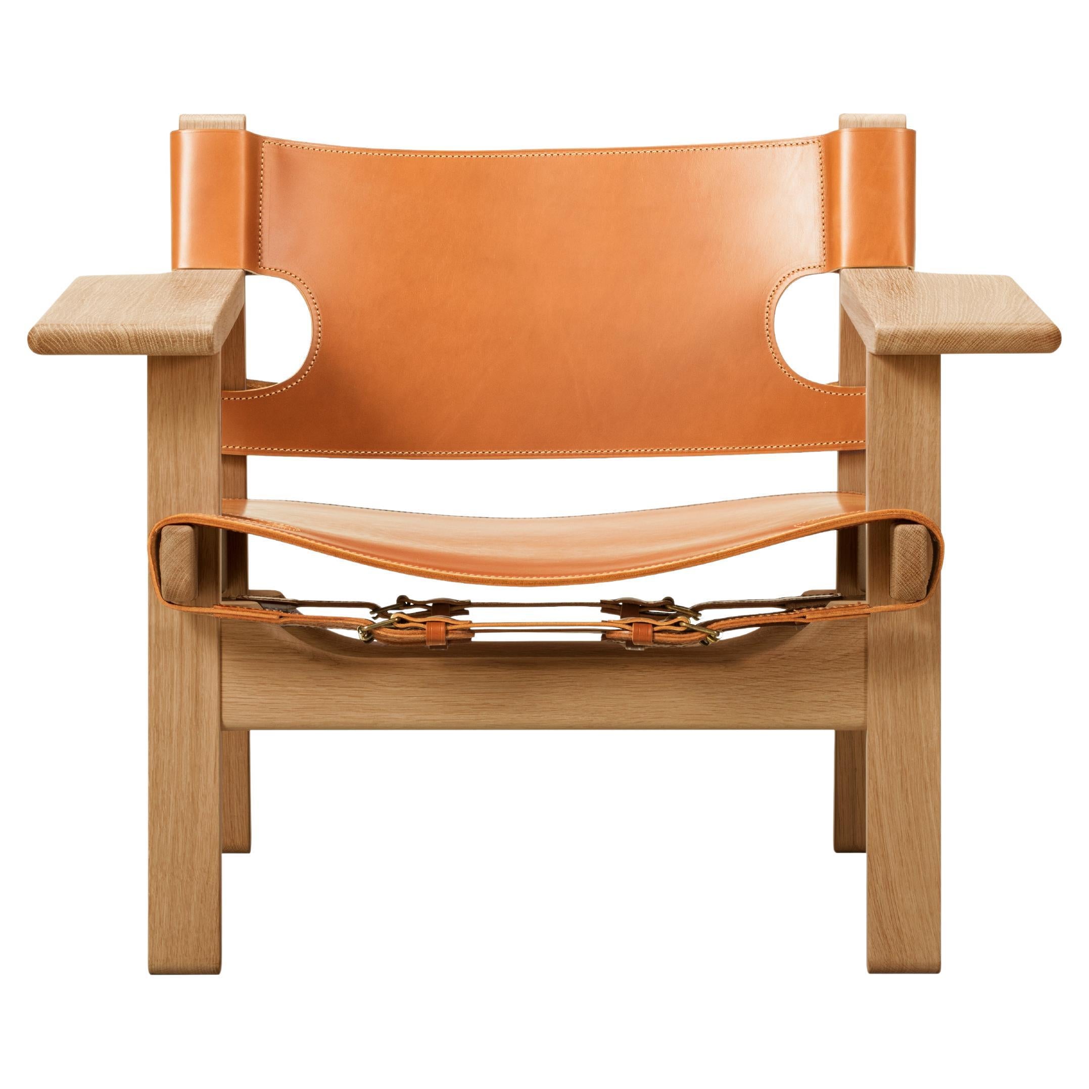 Børge Mogensen La Sedia Spagnola Sella Naturale Pelle Oak Olio per Fredericia