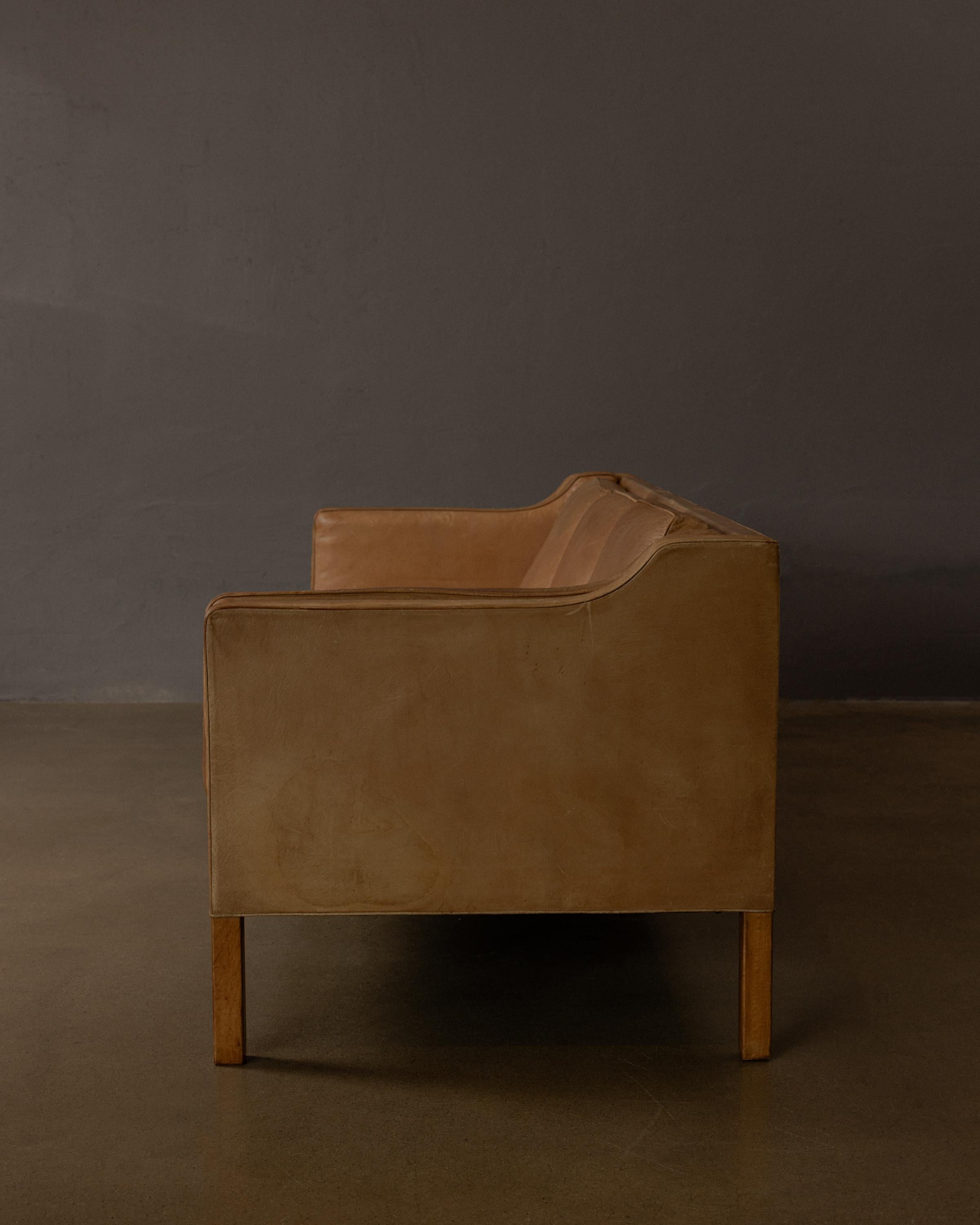 Mid-Century Modern Børge Mogensen Three-Seat Sofa, Denmark, 1950s For Sale