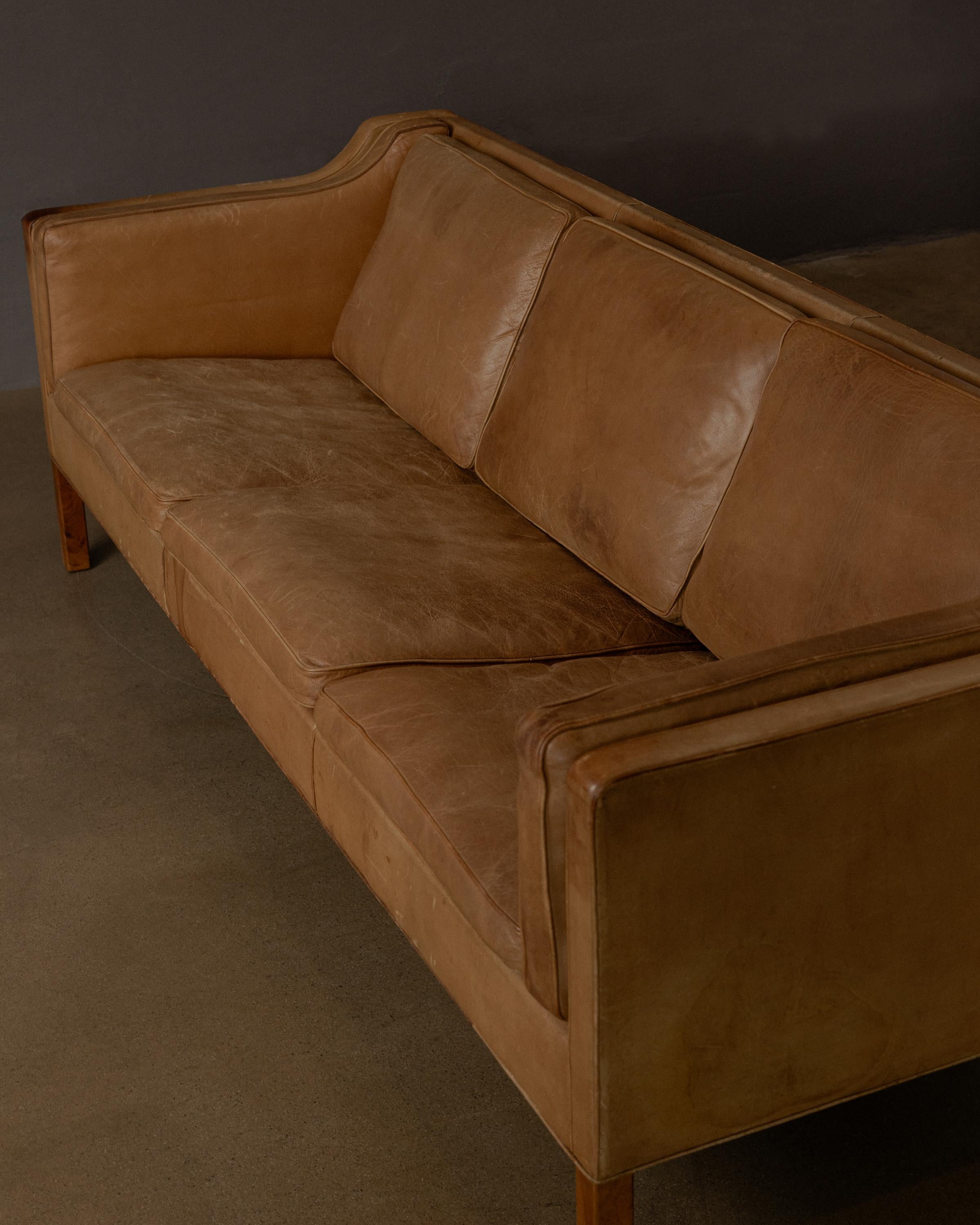 Danish Børge Mogensen Three-Seat Sofa, Denmark, 1950s For Sale