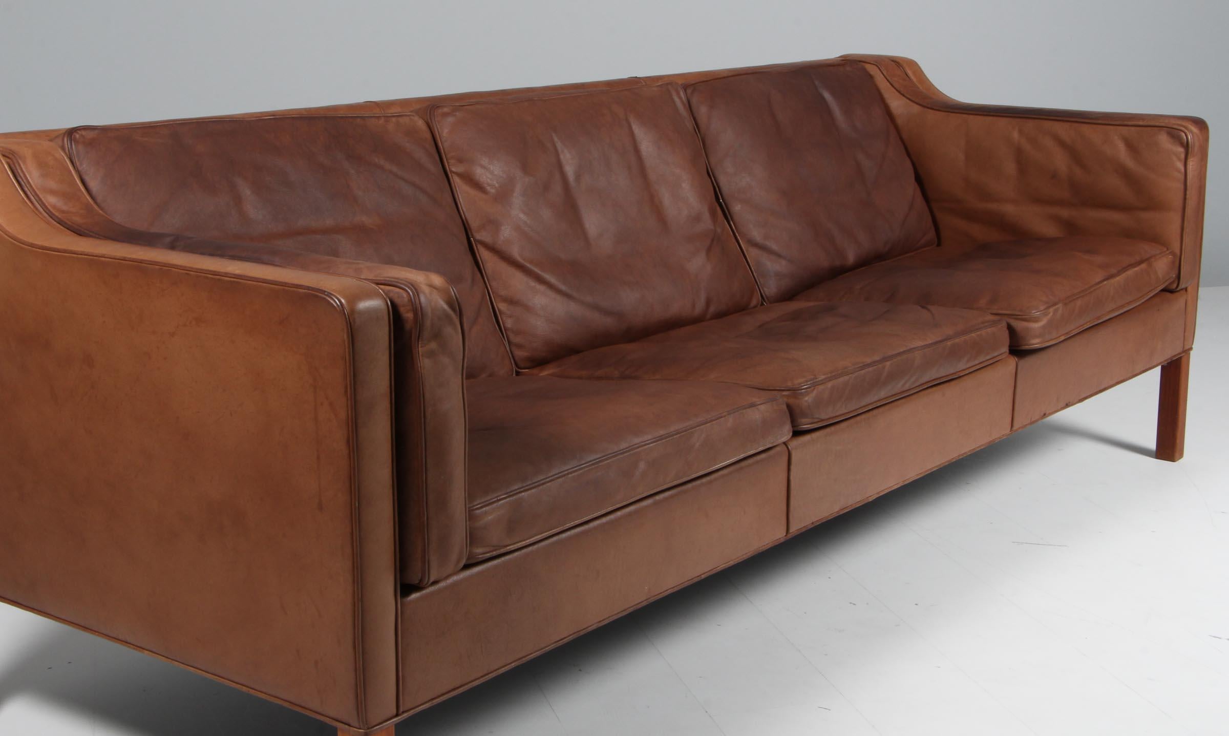 Leather Børge Mogensen Three-Seat Sofa