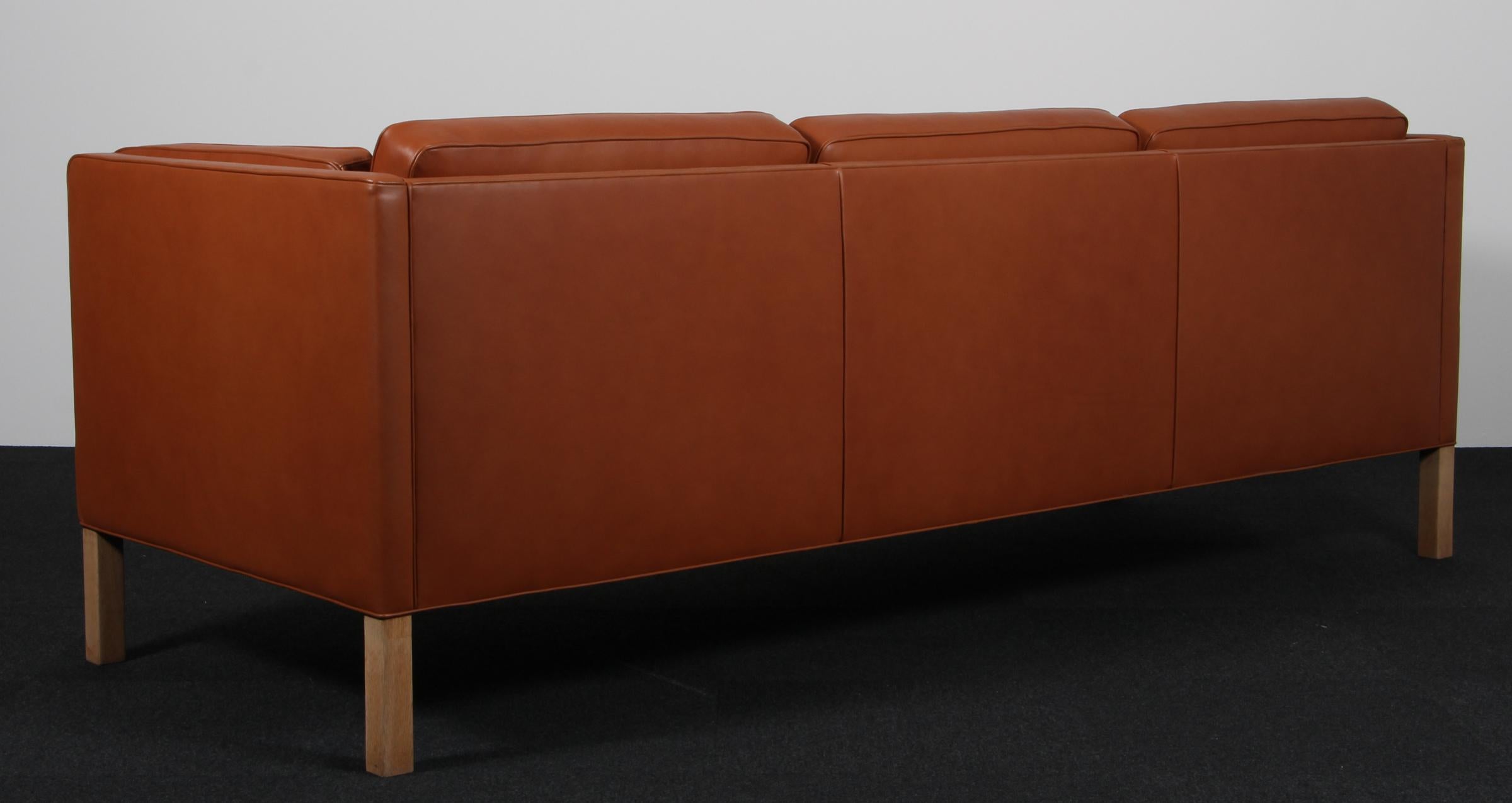 Leather Børge Mogensen Three-Seat Sofa For Sale