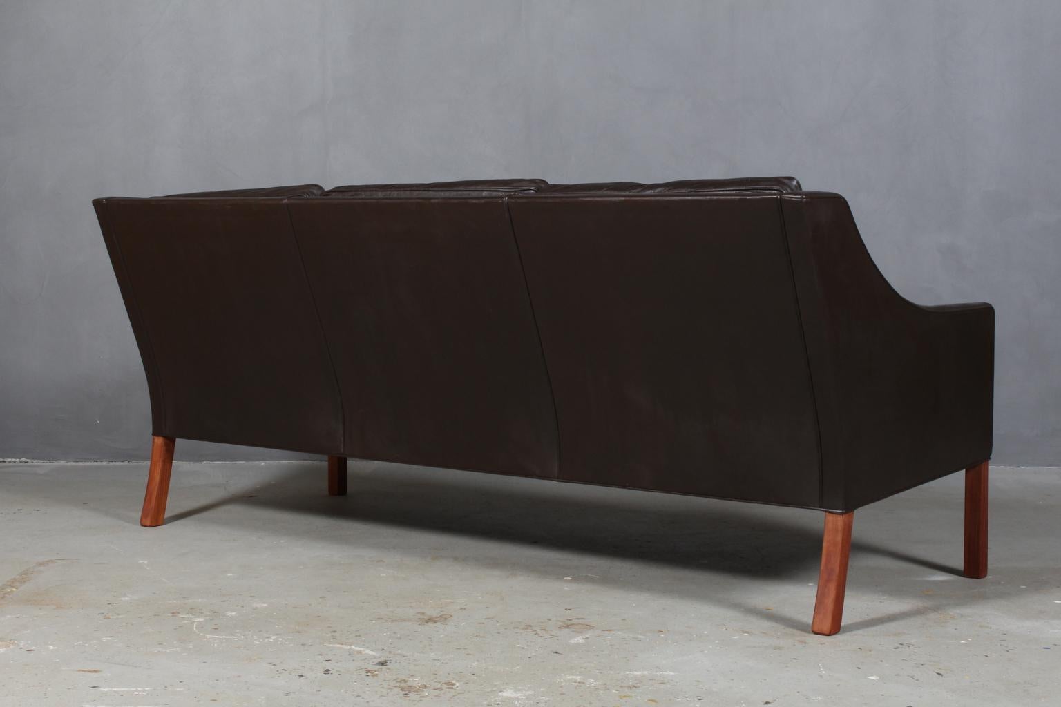 Leather Børge Mogensen Three-Seat Sofa 