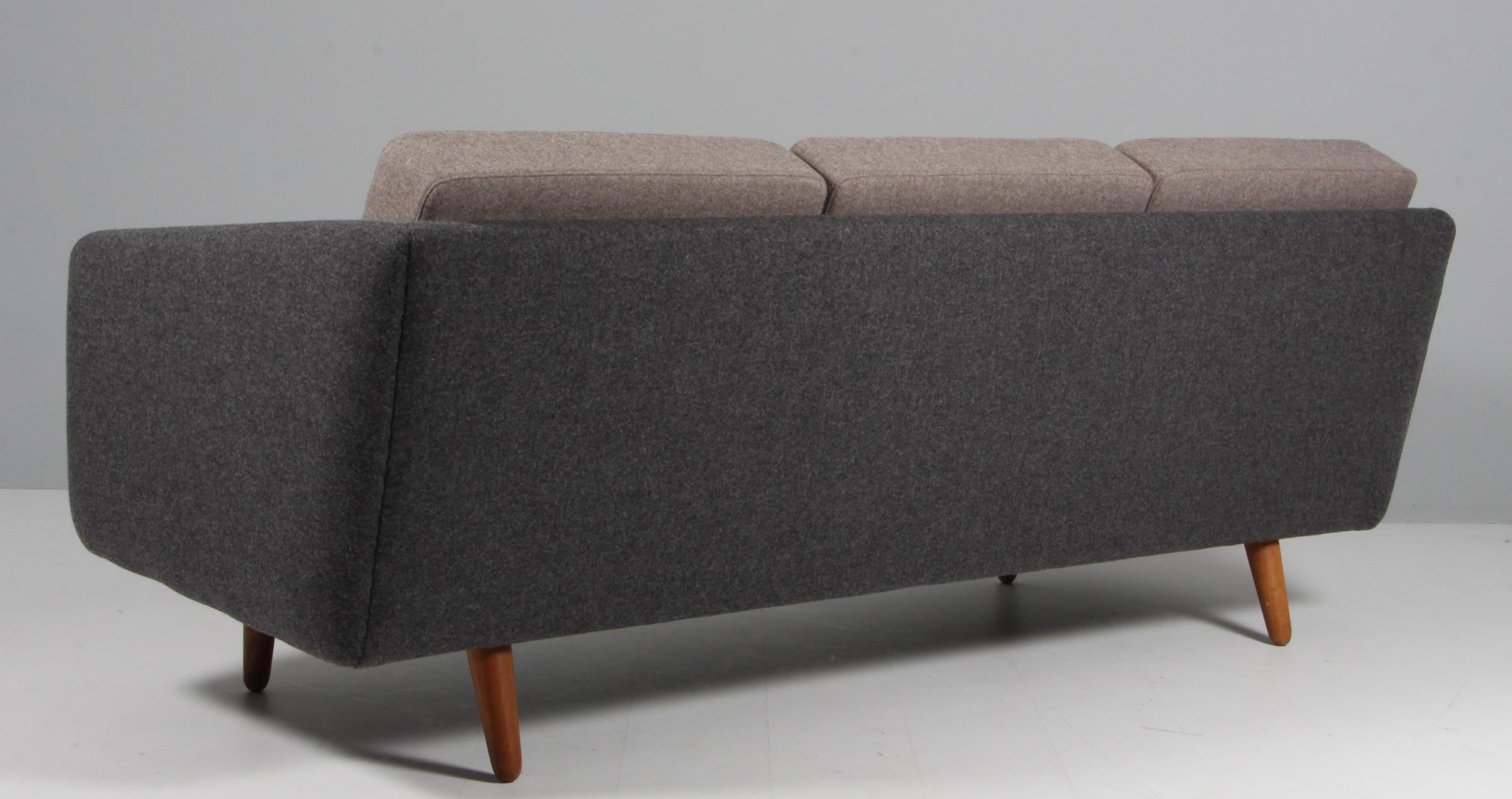 Wool Børge Mogensen Three-Seat Sofa, Model 201