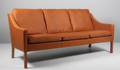 Used Børge Mogensen Three-Seat Sofa, Model 2209, Denmark, New Upholstered