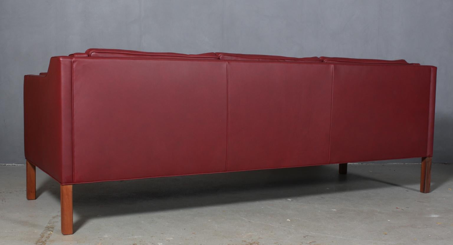 Leather Børge Mogensen Three-Seat Sofa, Model 2213