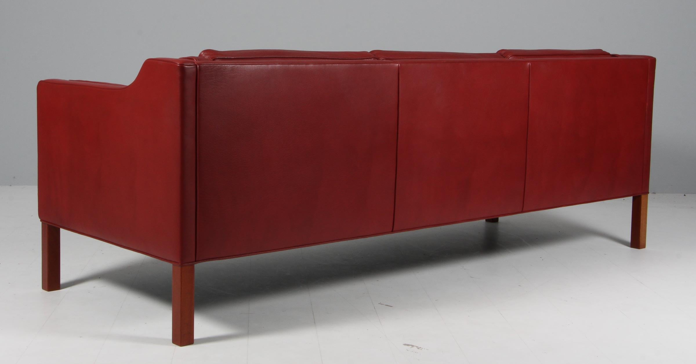 Leather Børge Mogensen Three-Seat Sofa, model 2213