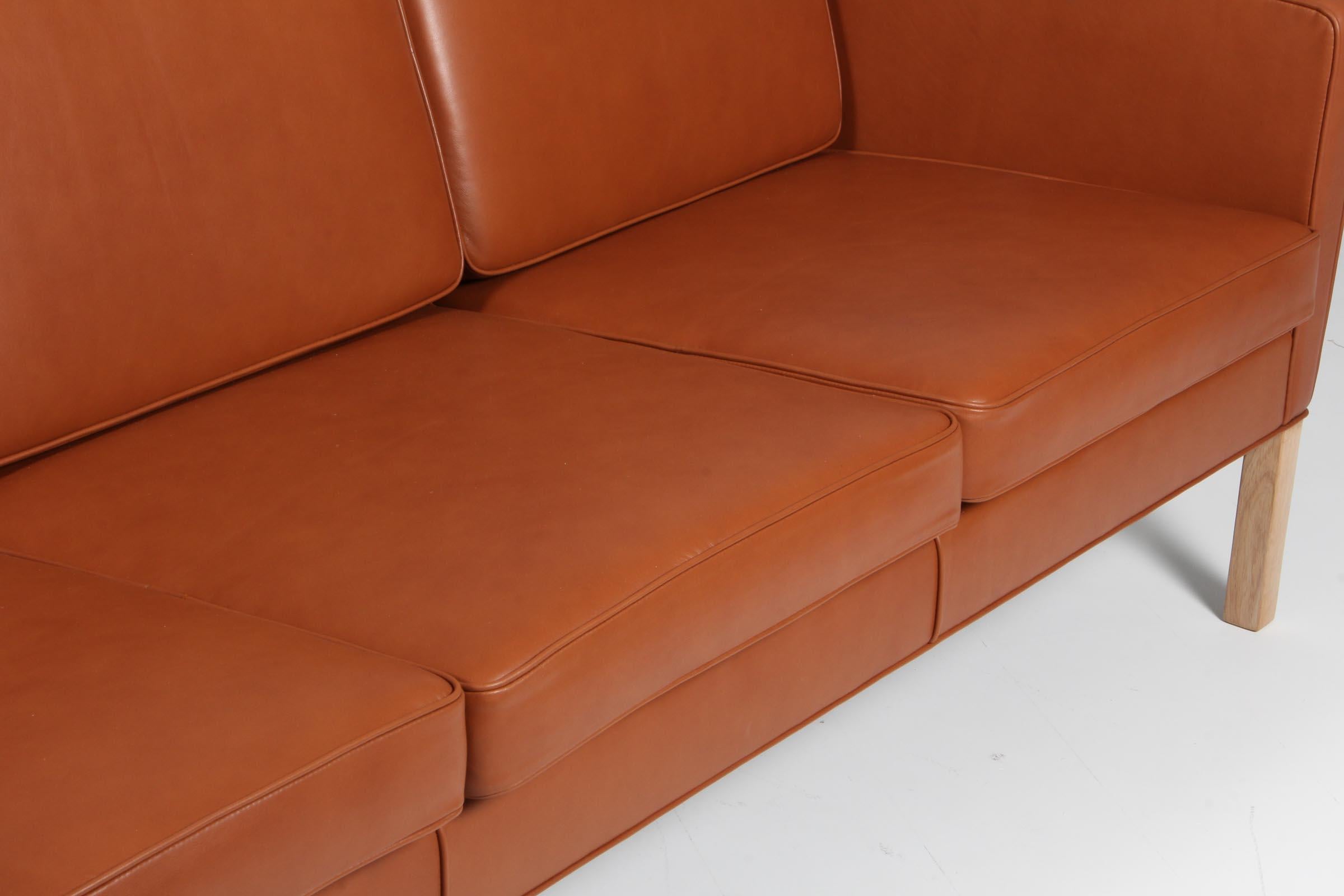 Mid-20th Century Børge Mogensen Three-Seat Sofa, Model 2323, New Upholstered For Sale