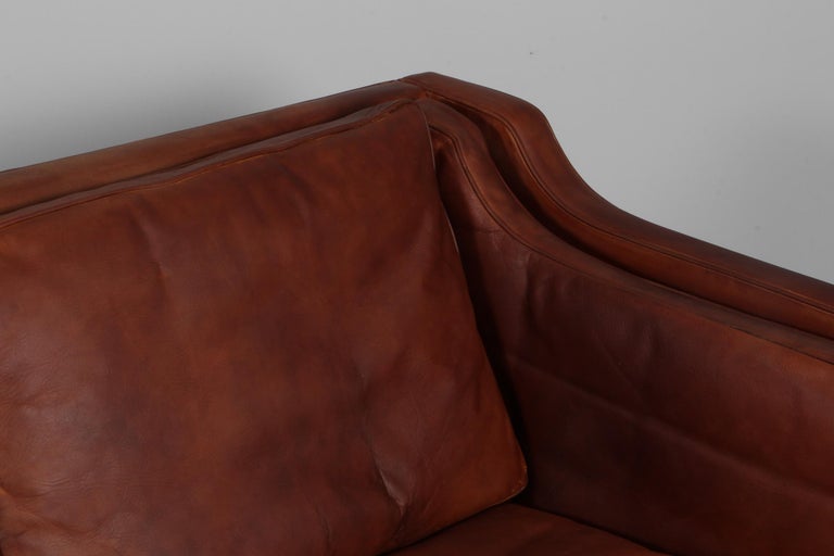 Børge Mogensen Three-Seat Sofa, Patinated Nature Leather 1