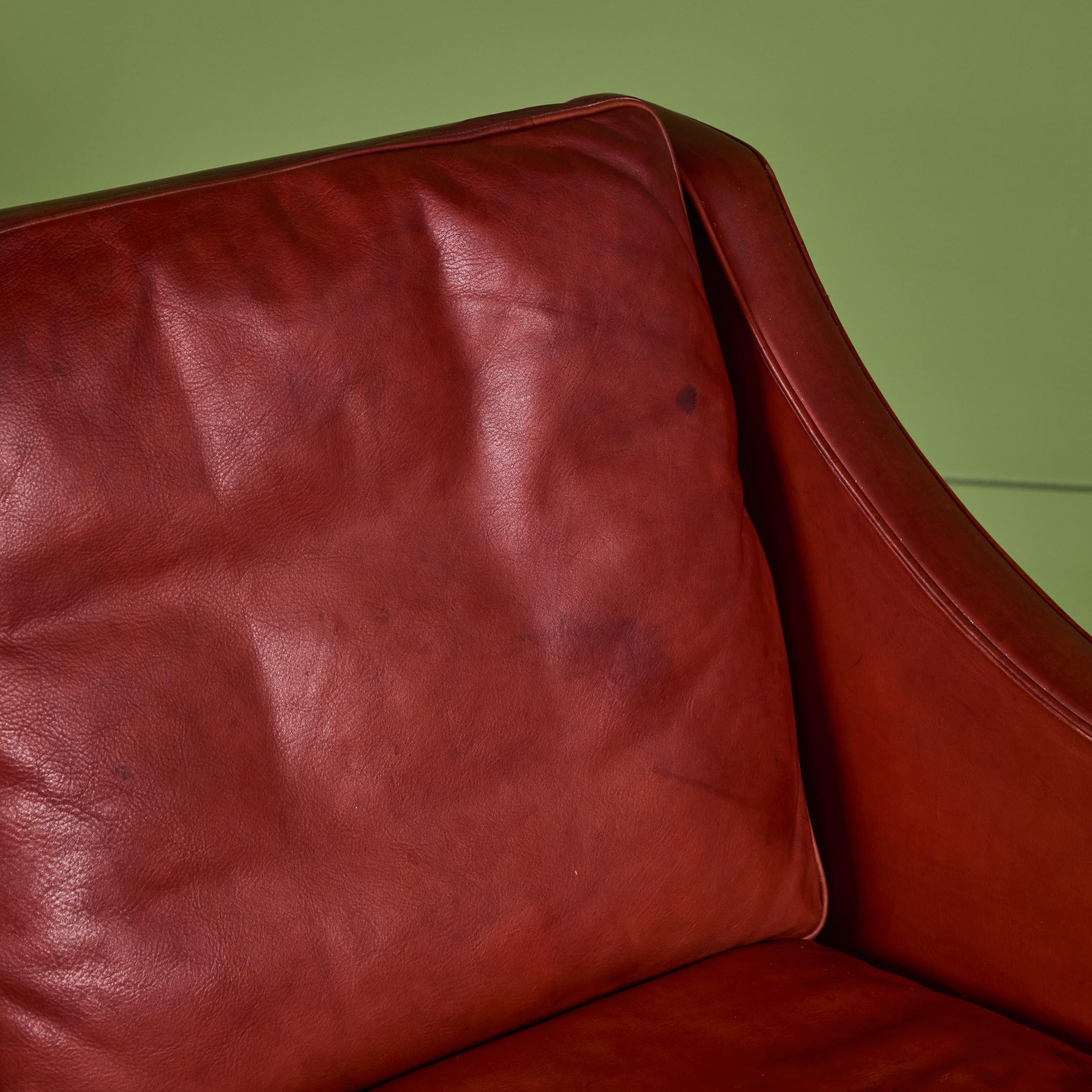 Børge Mogensen Three Seater Leather Sofa 6