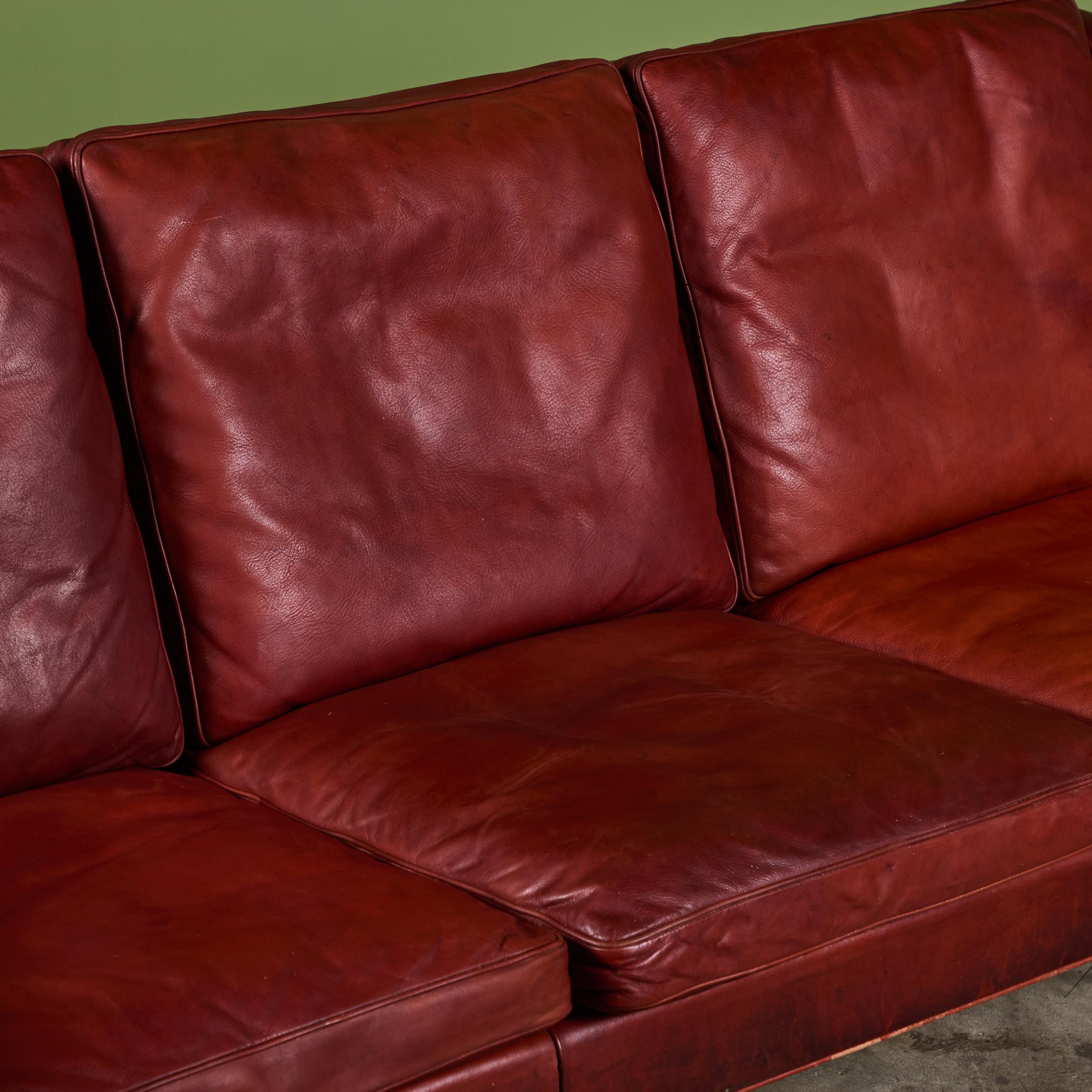 Børge Mogensen Three Seater Leather Sofa 7