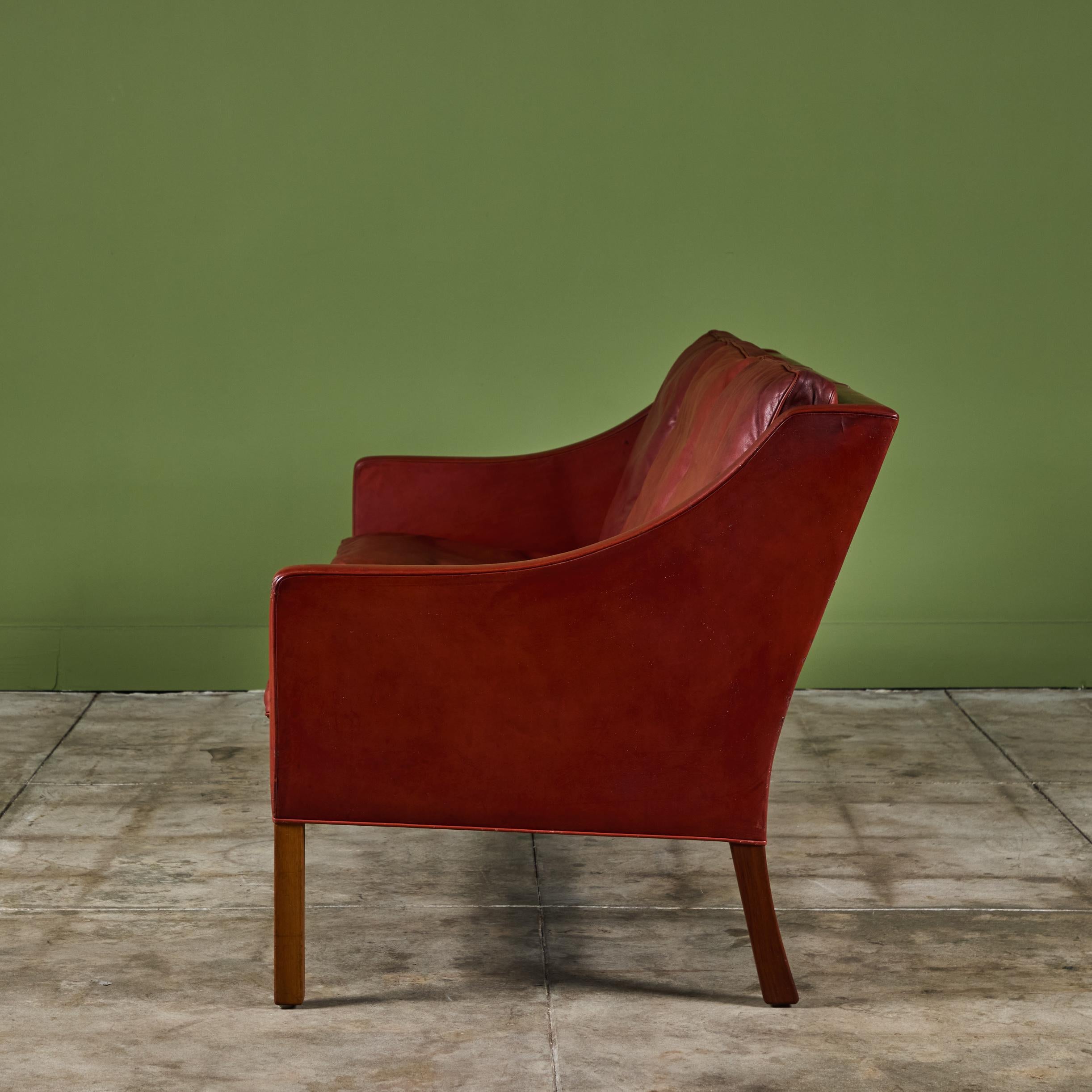 Danish Børge Mogensen Three Seater Leather Sofa