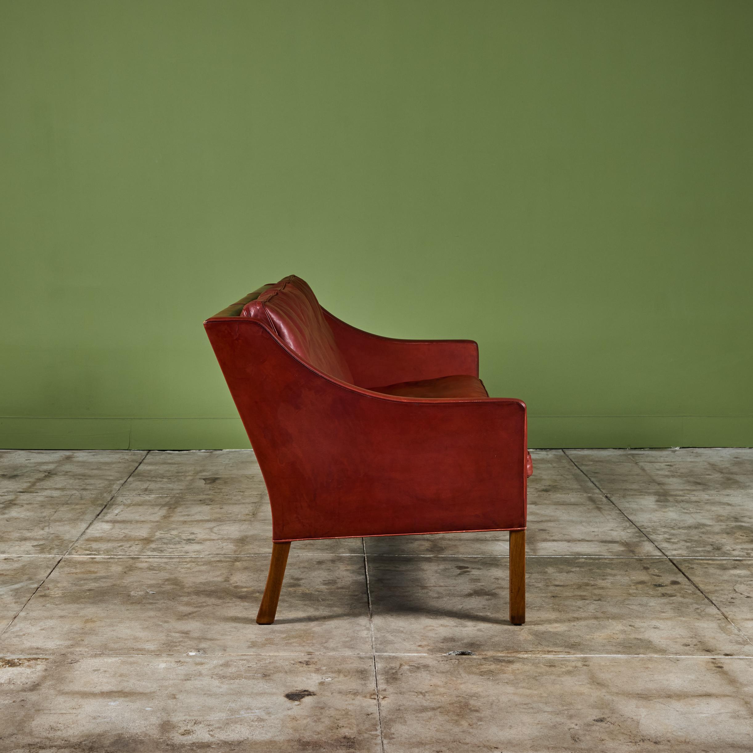 Mid-20th Century Børge Mogensen Three Seater Leather Sofa