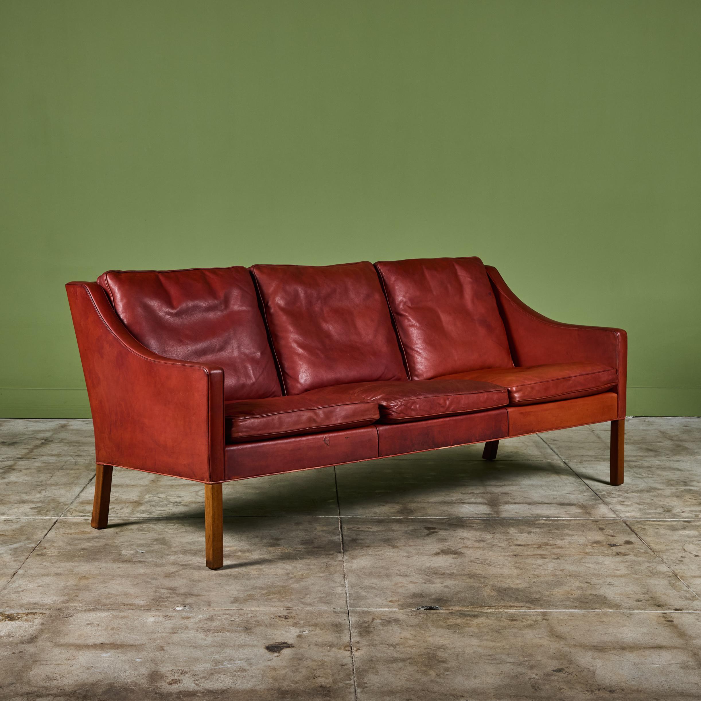 Børge Mogensen Three Seater Leather Sofa 1