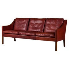 Børge Mogensen Three Seater Leather Sofa