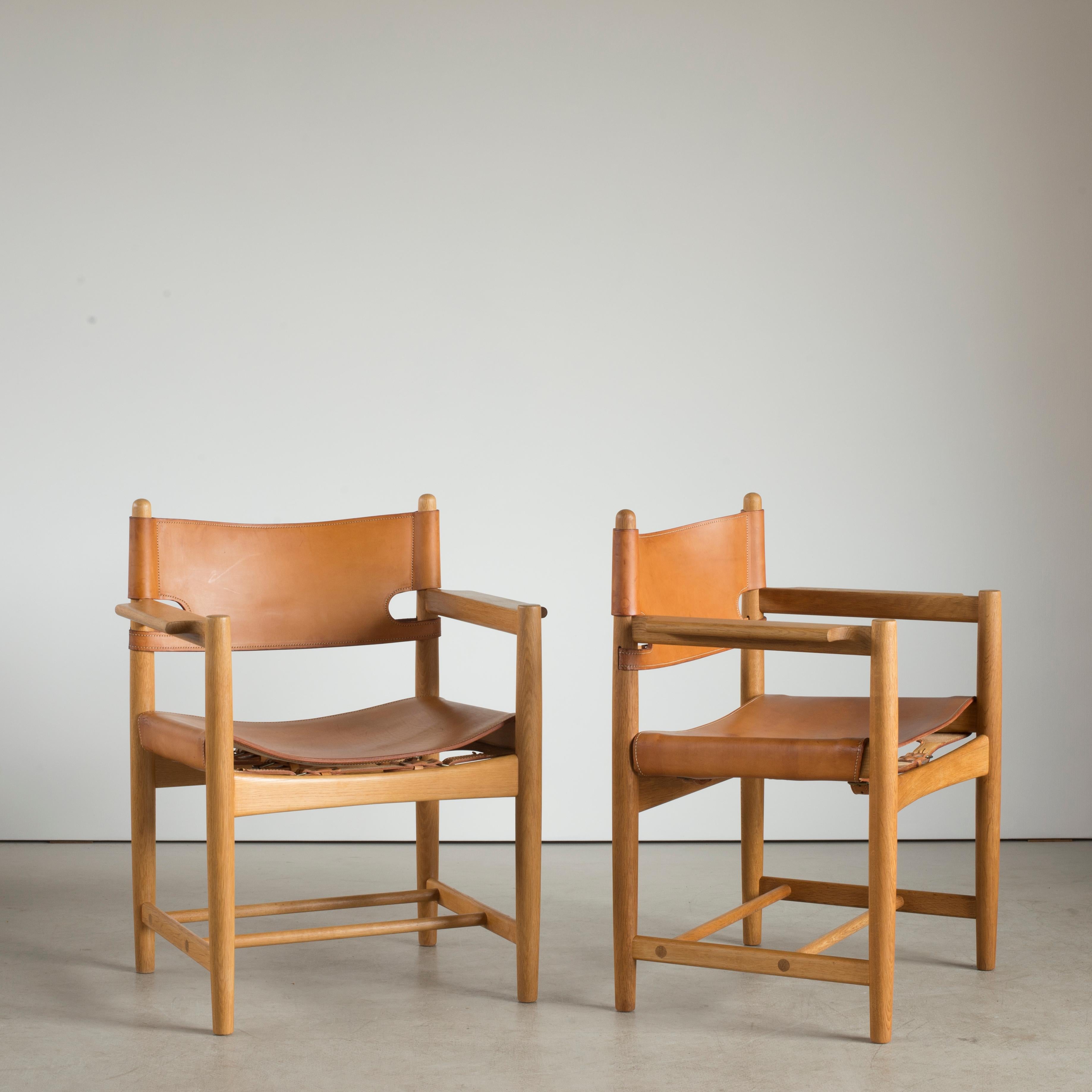 Scandinavian Modern Børge Mogensen Two Armchairs for Fredericia Furniture