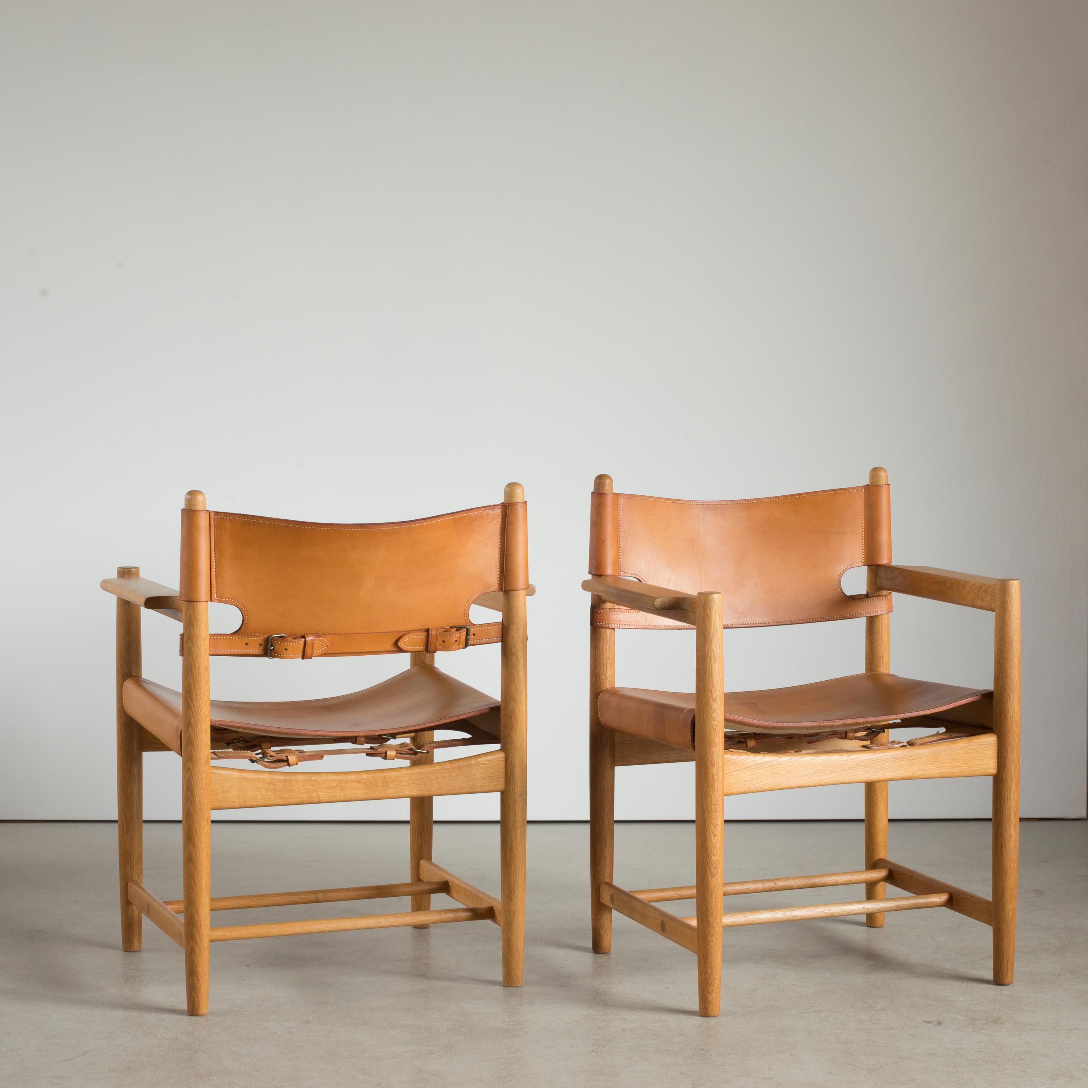 Danish Børge Mogensen Two Armchairs for Fredericia Furniture