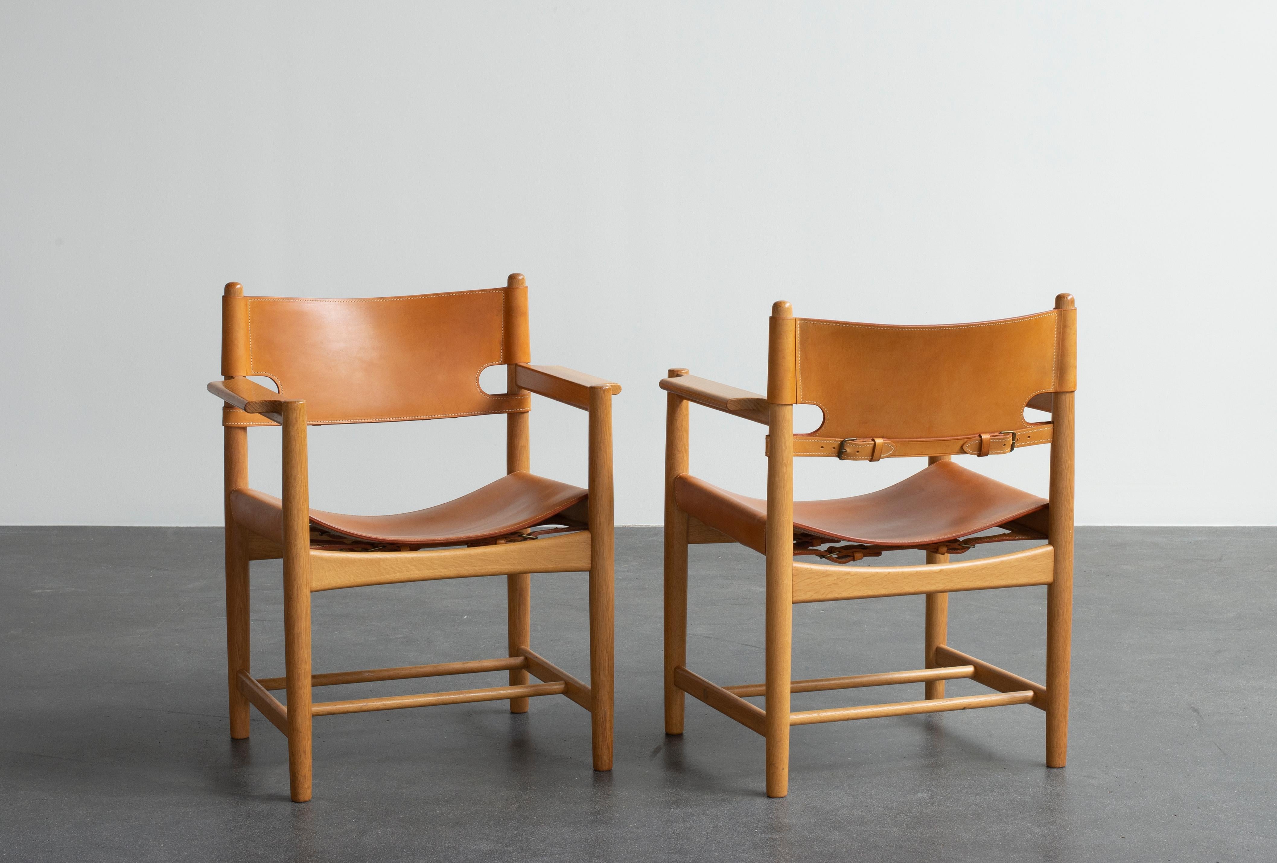 Scandinavian Modern Børge Mogensen Two Armchairs for Fredericia Furniture For Sale