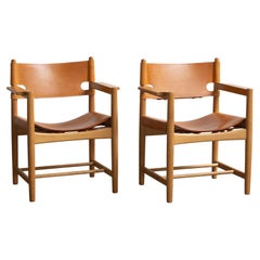 Used Børge Mogensen Two Armchairs for Fredericia Furniture