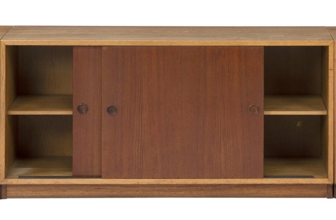 Mid-Century Modern Børge Mogensen Two Cabinets and Chest of Drawers of Oak with Teak Fronts