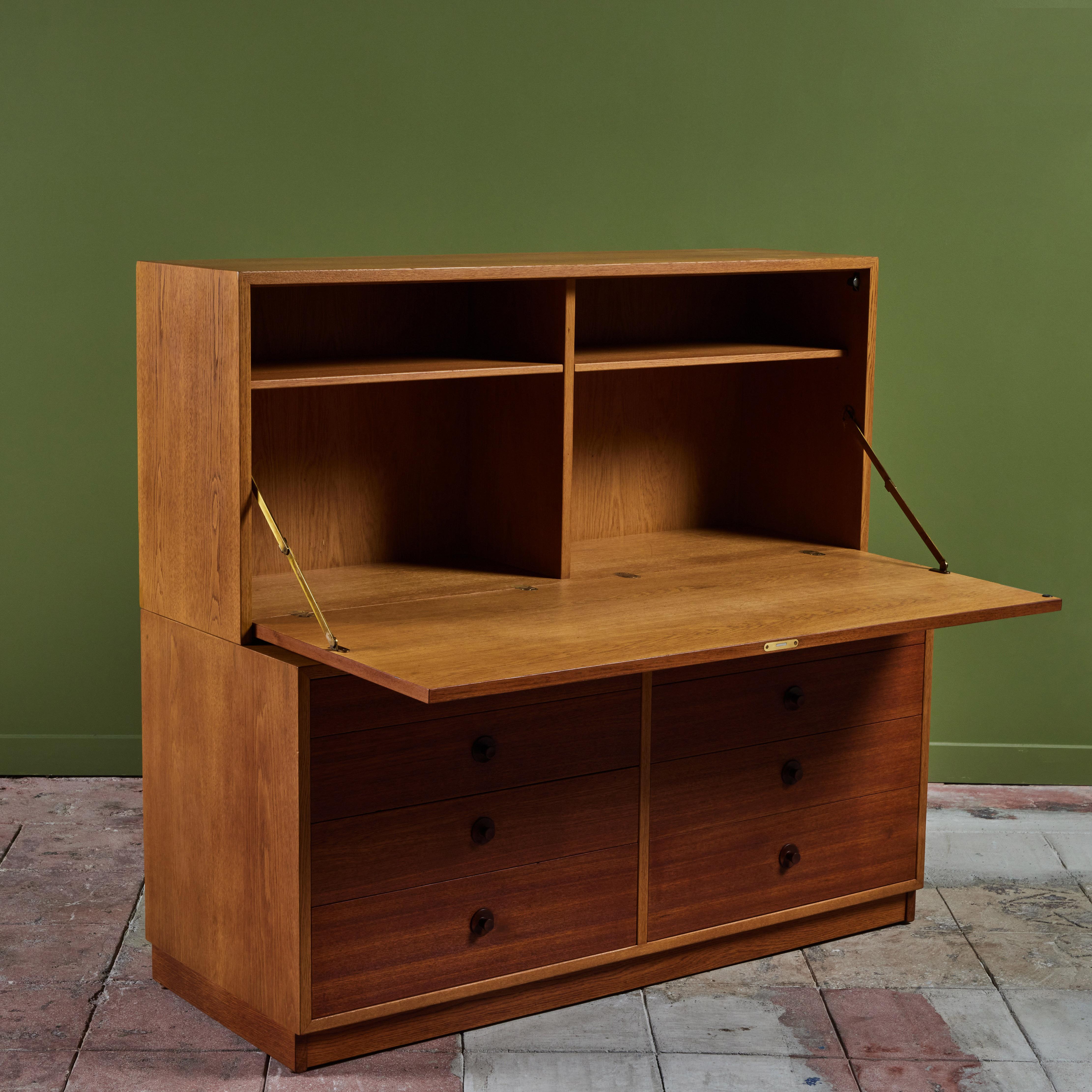 Scandinavian Modern Børge Mogensen Two Piece Cabinet or Secretary for Karl Andersson and Sons For Sale