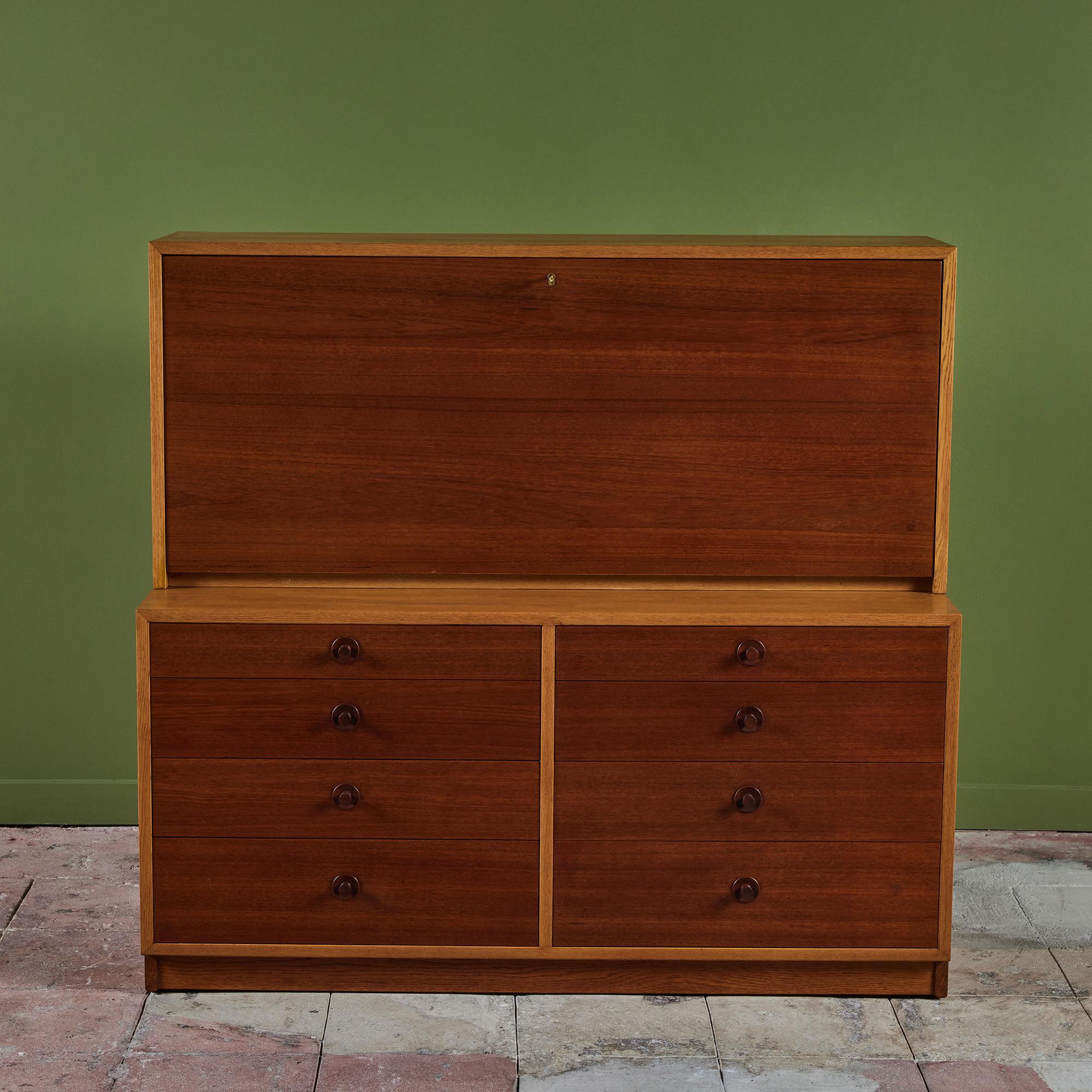 Oak Børge Mogensen Two Piece Cabinet or Secretary for Karl Andersson and Sons