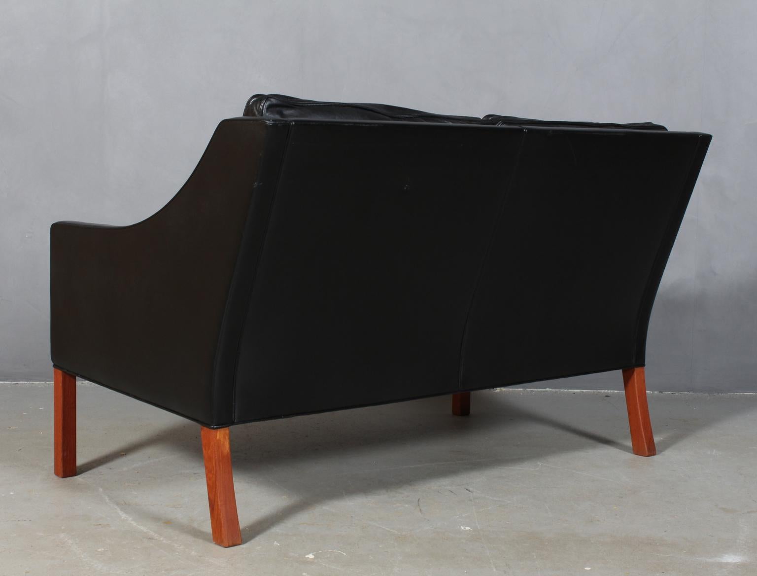 Børge Mogensen Two-Seat Sofa, Model 2208, Original black Leather 1