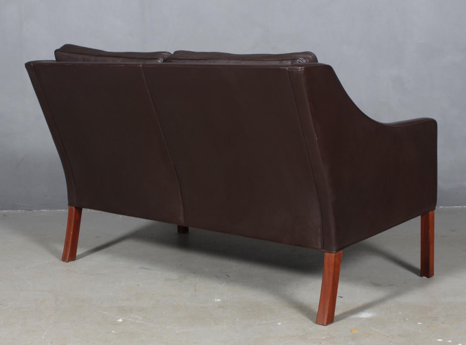 Børge Mogensen Two-Seat Sofa, Model 2208, Original brown Leather 1