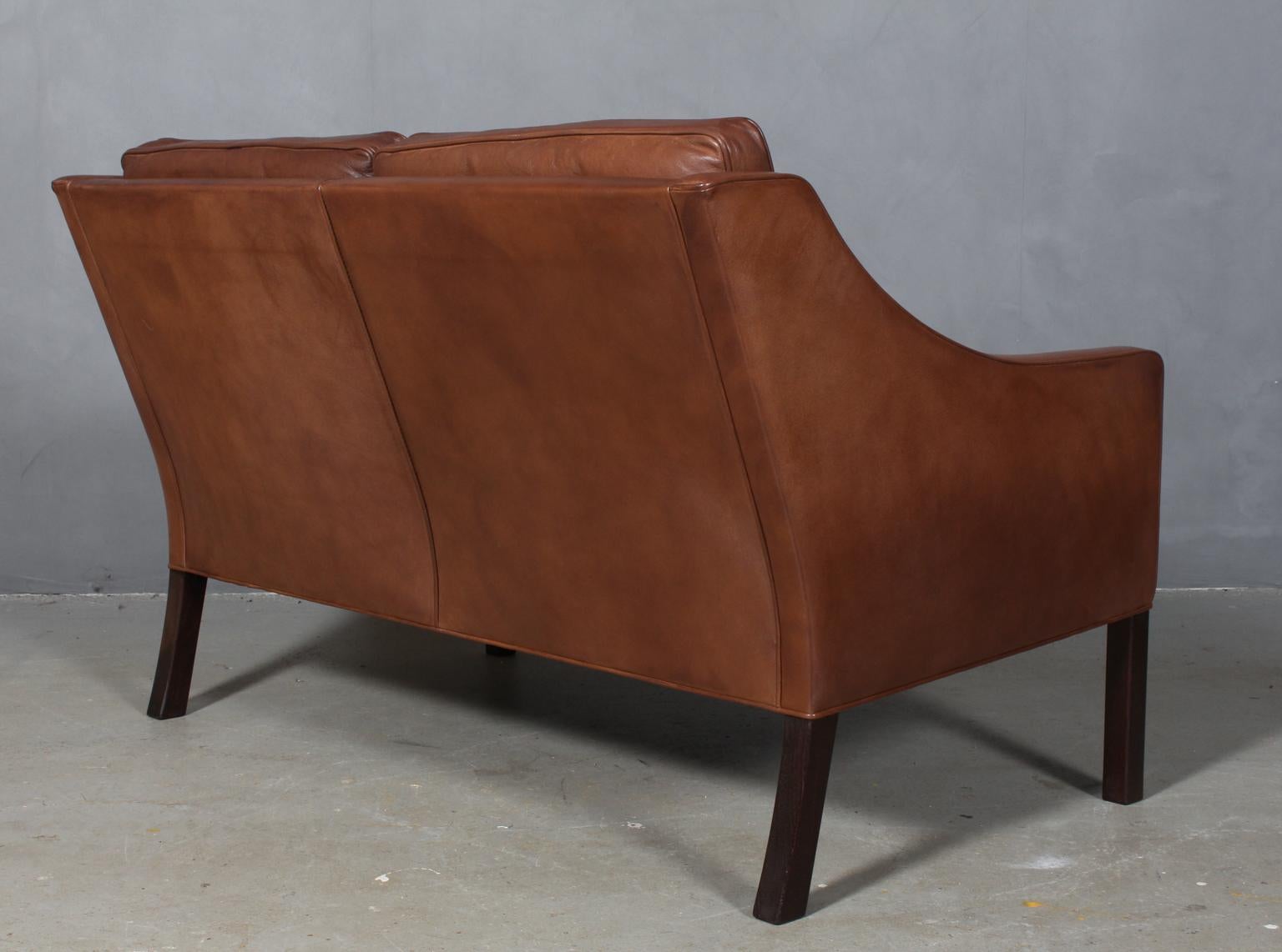 Børge Mogensen Two-Seat Sofa, Model 2208, Original brown Leather 3