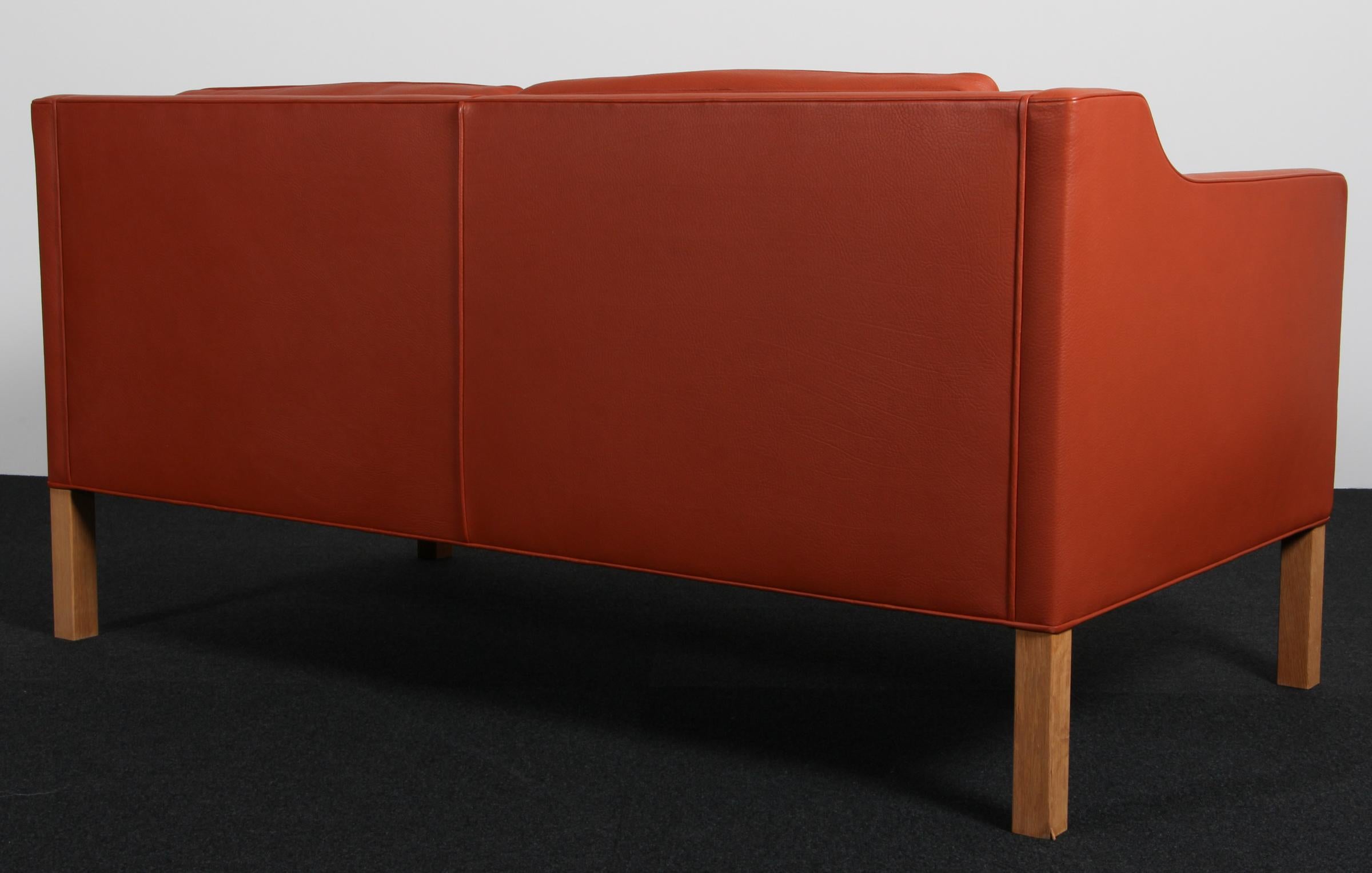 Cuir Børge Mogensen Two-Seat Sofa, model 2212 en vente