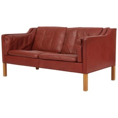 Børge Mogensen Two-Seat Sofa, Model 2212, Original Leather