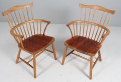 Børge Mogensen Windsor armchairs in mahogany, 1st editions