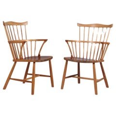 Børge Mogensen Windsor armchairs in mahogany, 1st editions