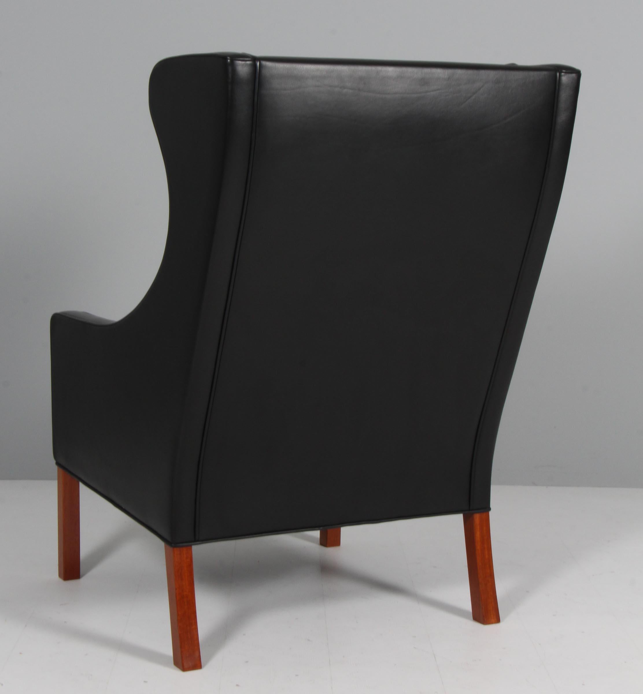 Børge Mogensen Wingback Chair and Ottoman, Model 2202 / 2204, Original Leather 4